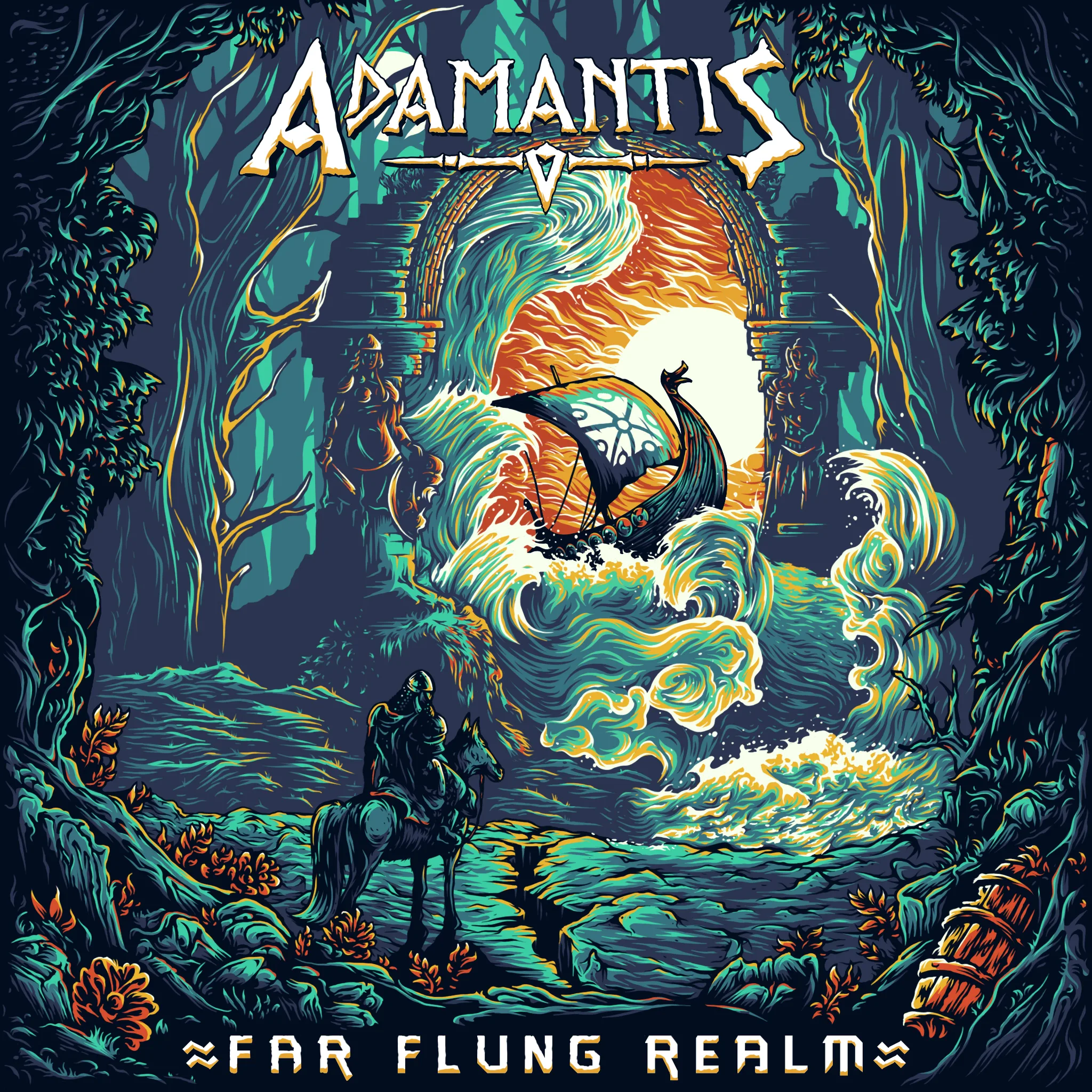 Official album cover art for the release Far Flung Realm by Adamantis