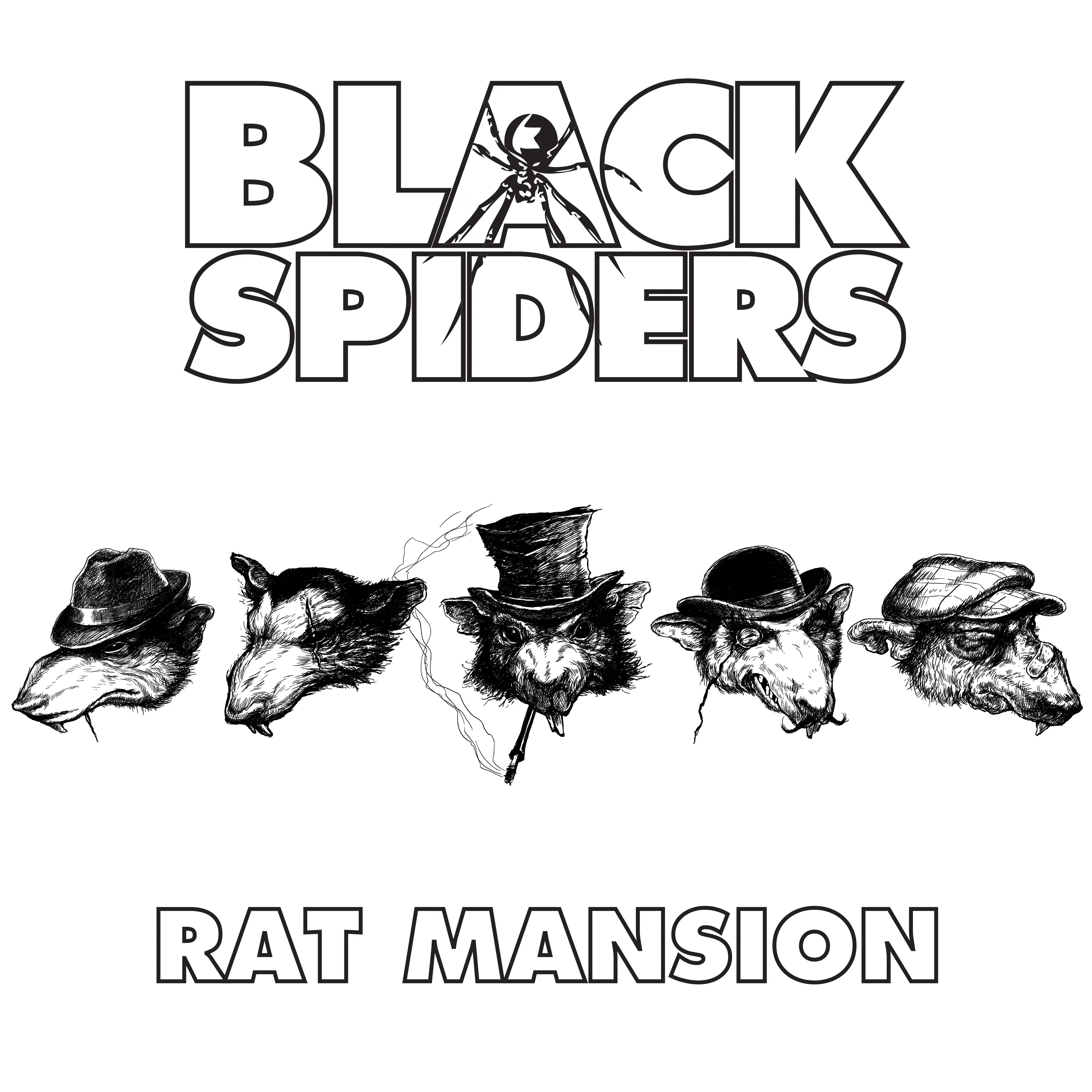 Official album cover art for the release Rat Mansion by Black Spiders