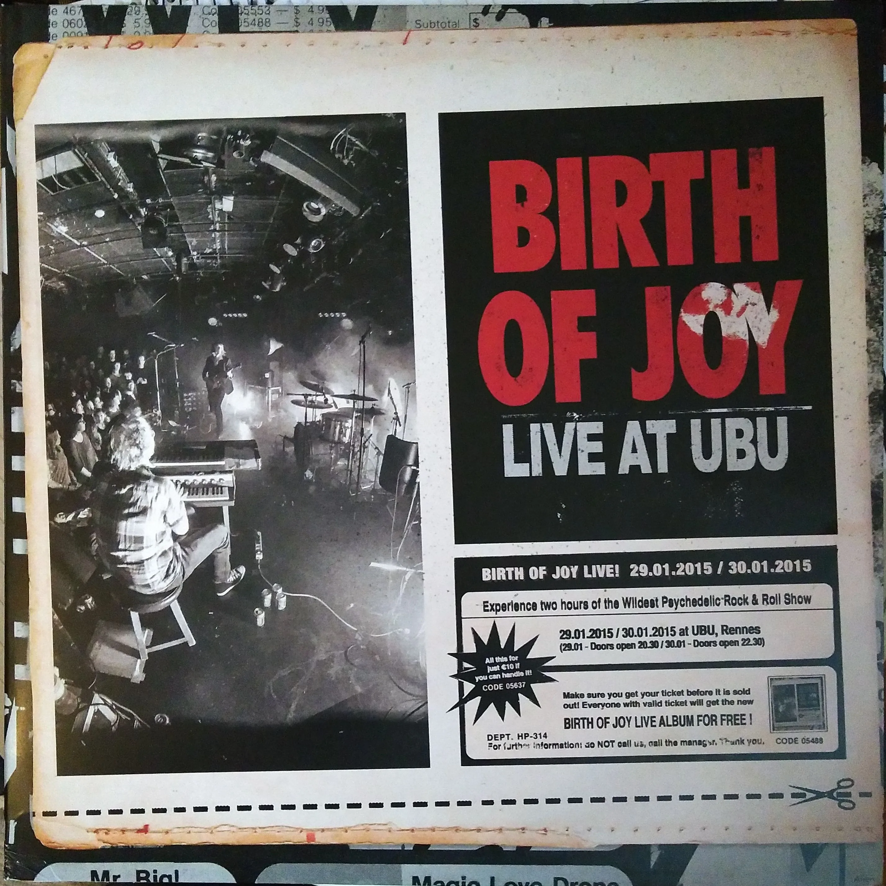 Official album cover art for the release Live at Ubu by Birth of Joy