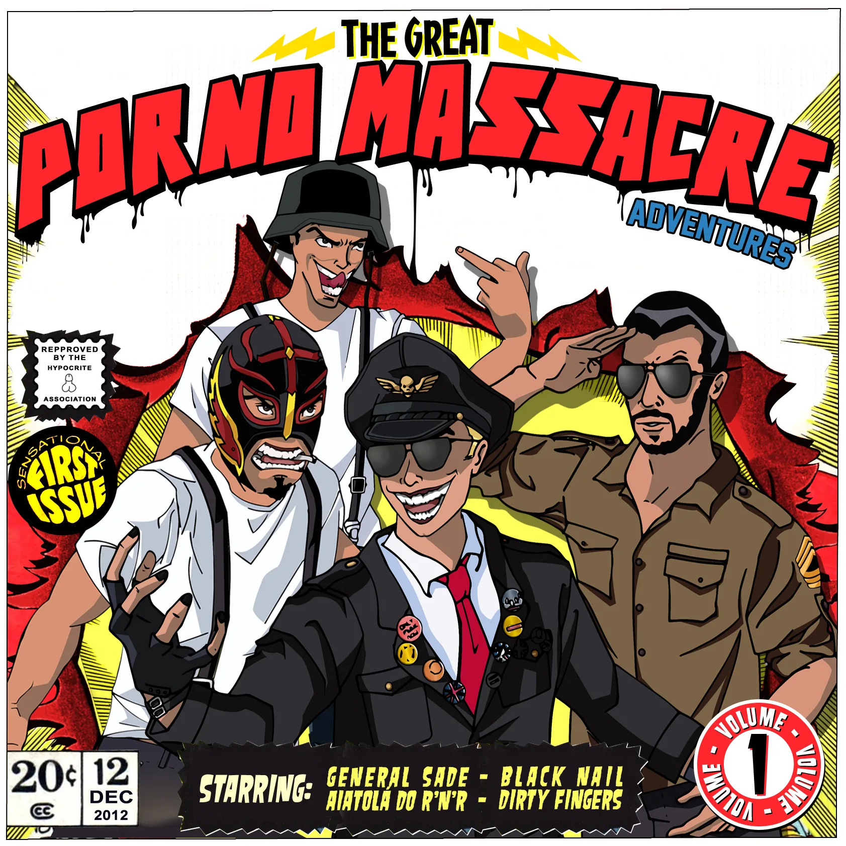Official album cover art for the release The Great Porno Massacre Adventures, Vol. 1 by Porno Massacre
