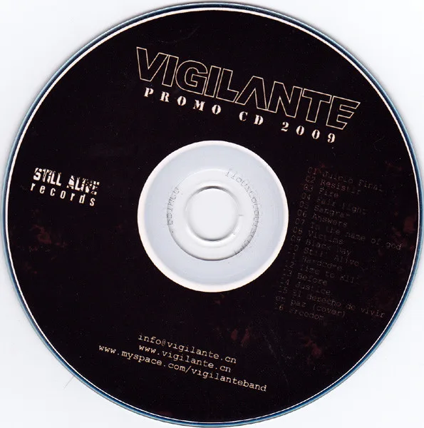 Official album cover art for the release Promo CD 2009 by Vigilante