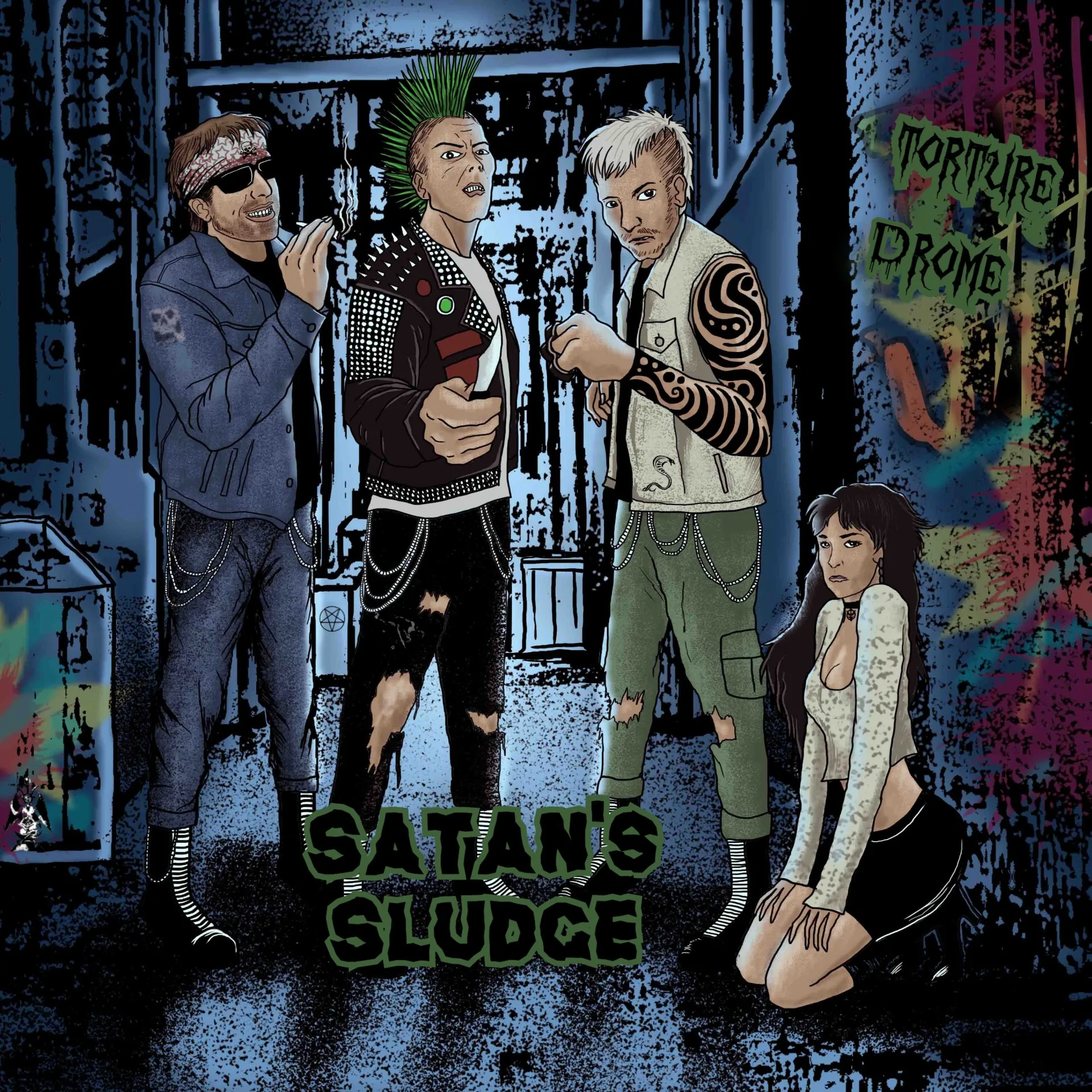 Official album cover art for the release Satan’s Sludge by Torture Drome