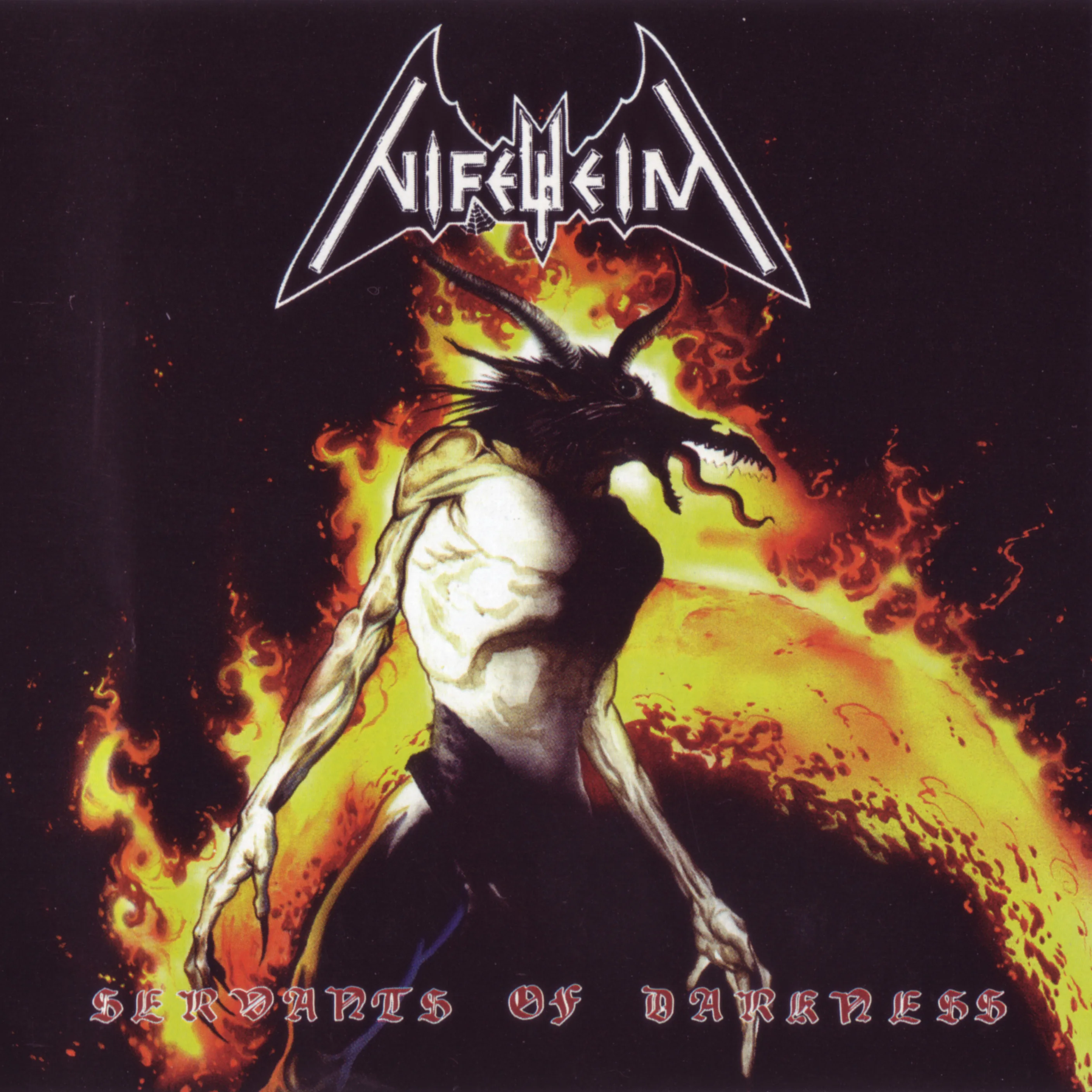 Official album cover art for the release Servants of Darkness by Nifelheim