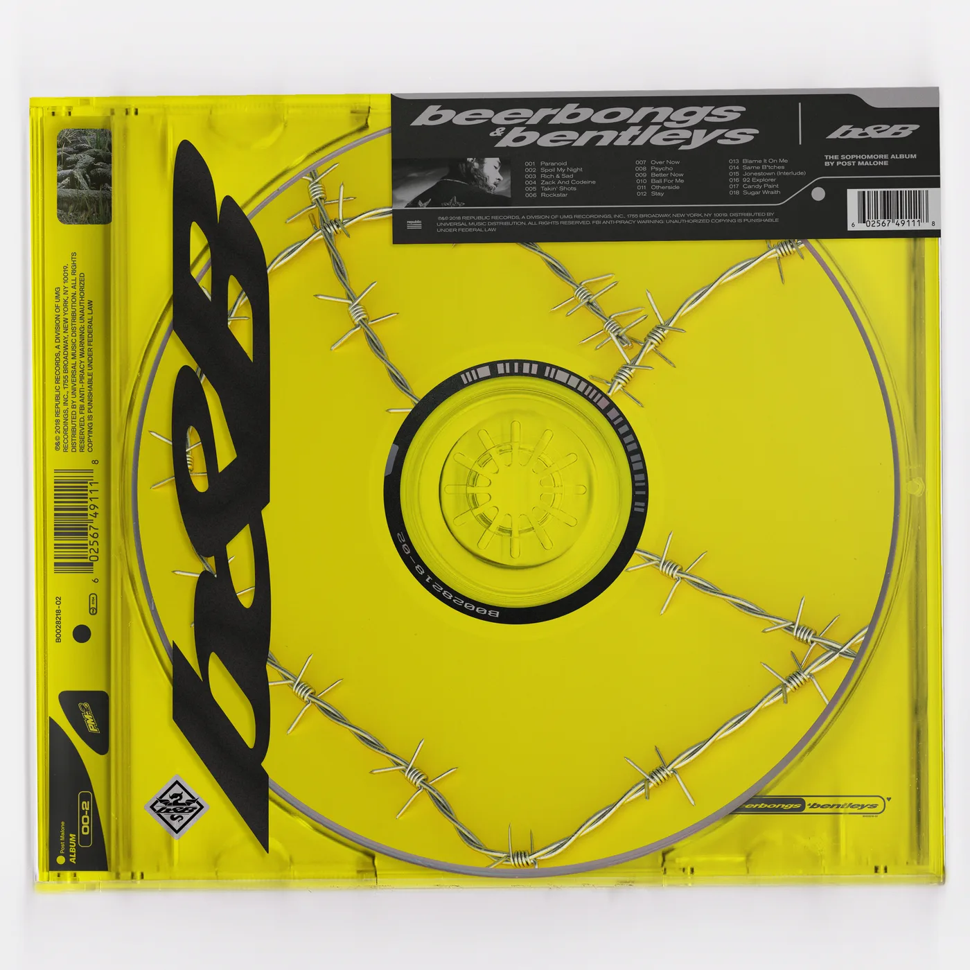 Official album cover art for the release beerbongs & bentleys by Post Malone