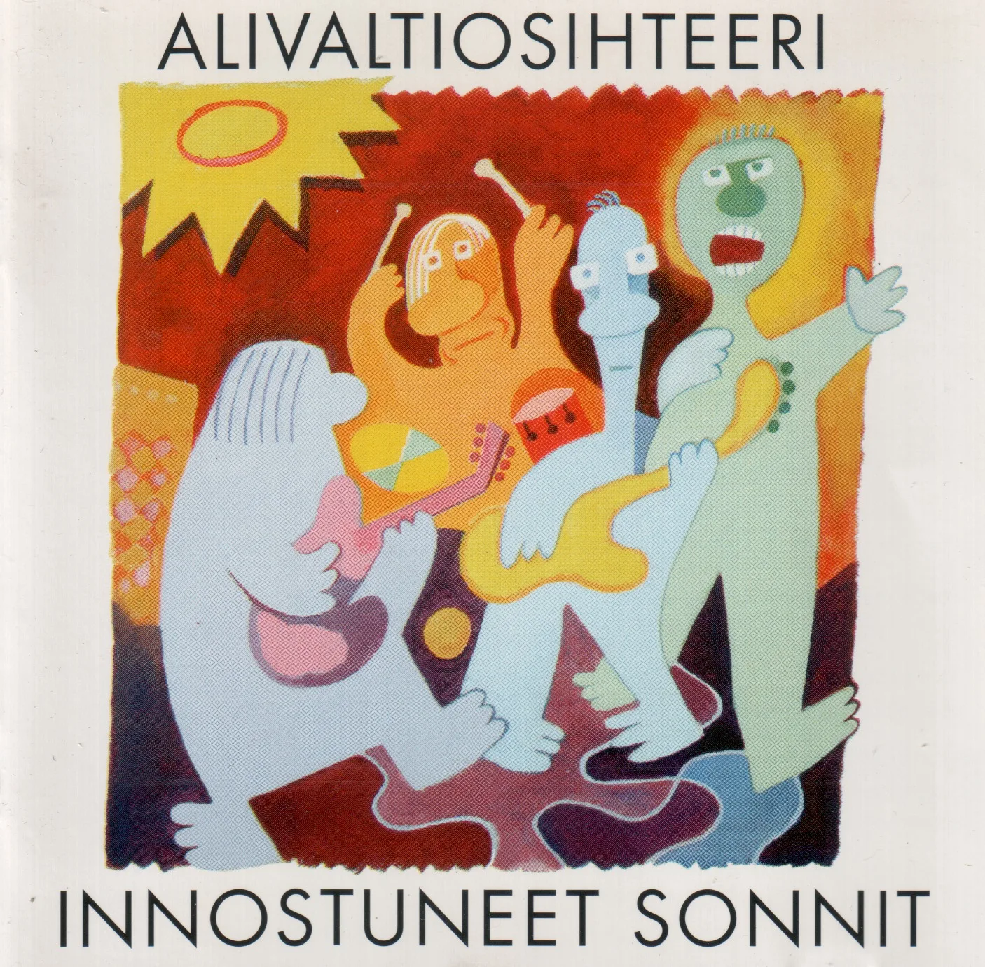 Official album cover art for the release Innostuneet sonnit by Alivaltiosihteeri