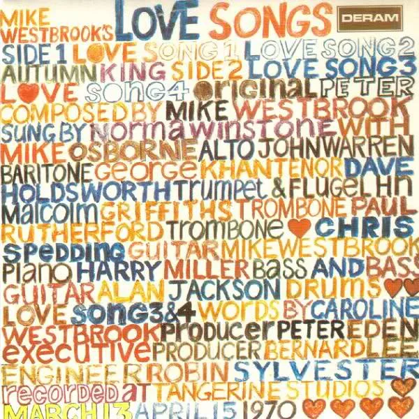 Official album cover art for the release Mike Westbrook’s Love Songs by The Mike Westbrook Concert Band