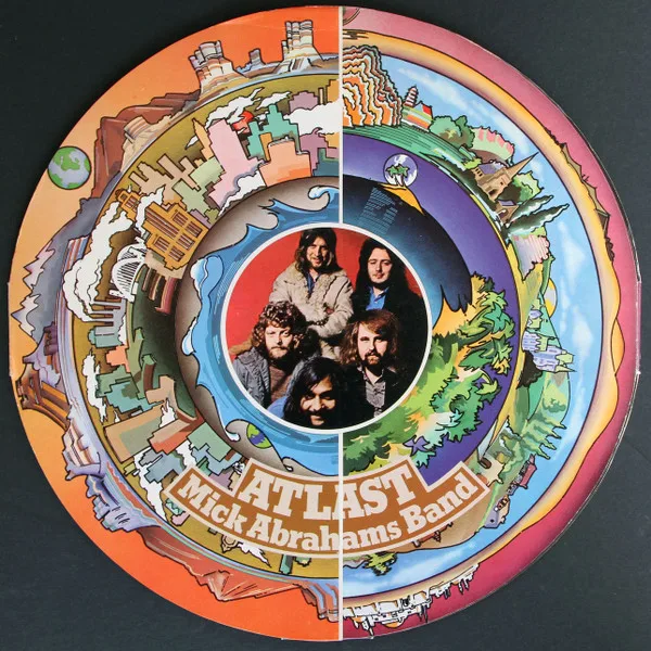 Official album cover art for the release At Last by Mick Abrahams Band