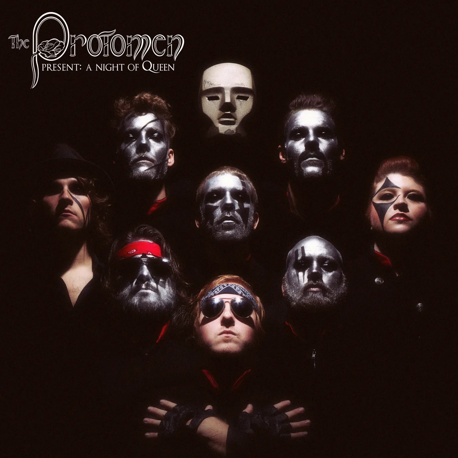 Official album cover art for the release Present: A Night of Queen by The Protomen