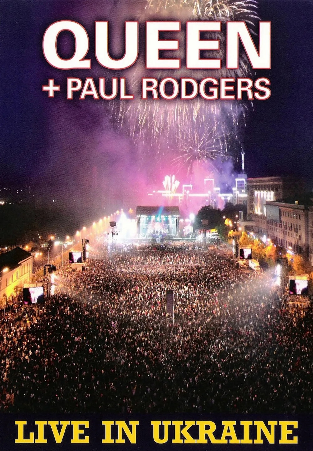Official album cover art for the release Live in Ukraine by Queen + Paul Rodgers