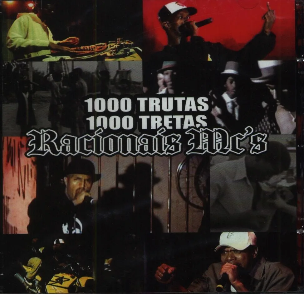 Official album cover art for the release 1000 trutas, 1000 tretas by Racionais MC’s