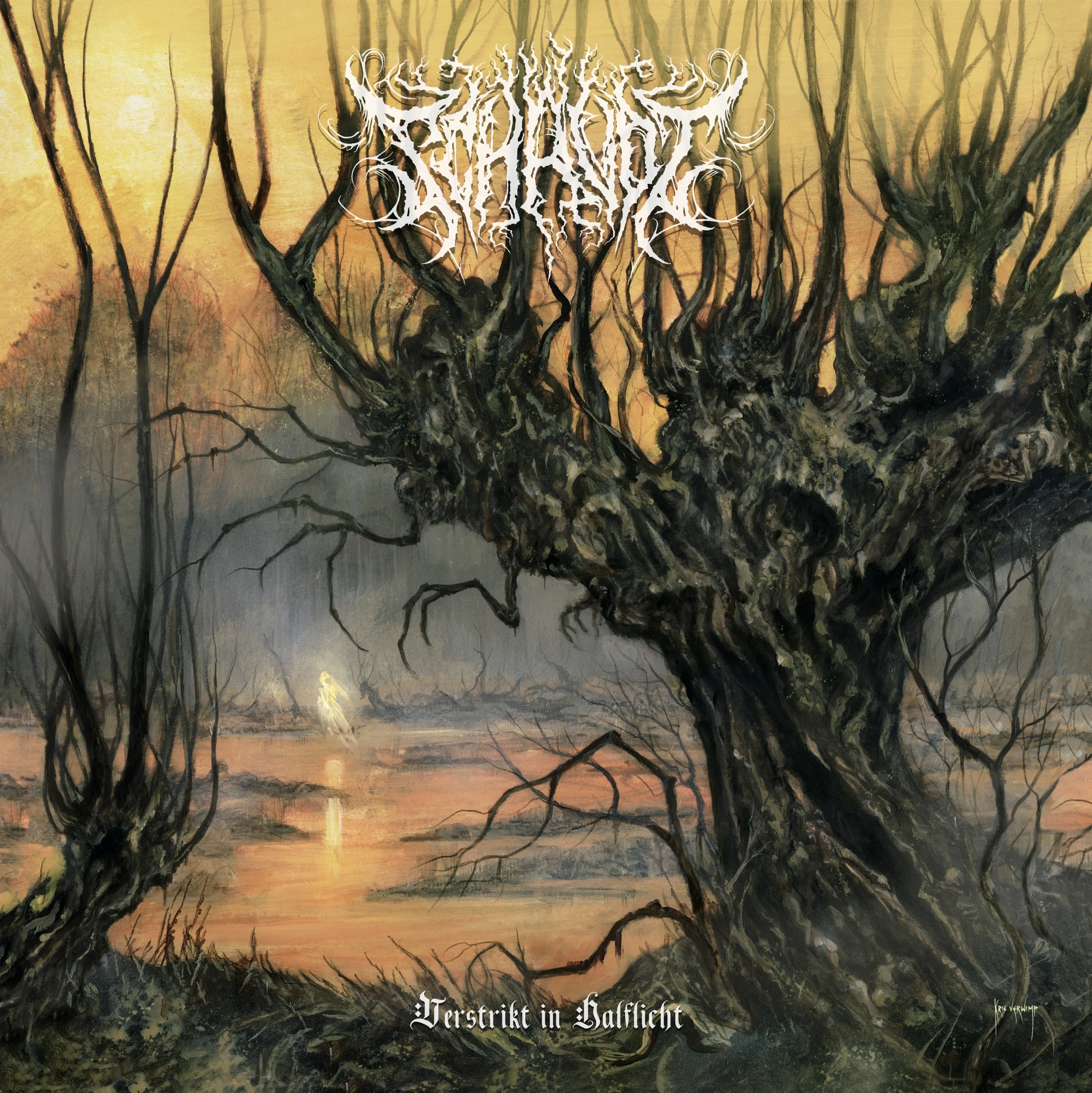 Official album cover art for the release Verstrikt in Halflicht by Schavot