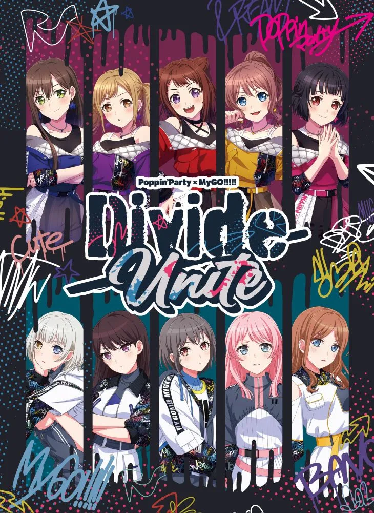 Official album cover art for the release 「Divide/Unite」LIVE音源 by Poppin'Party