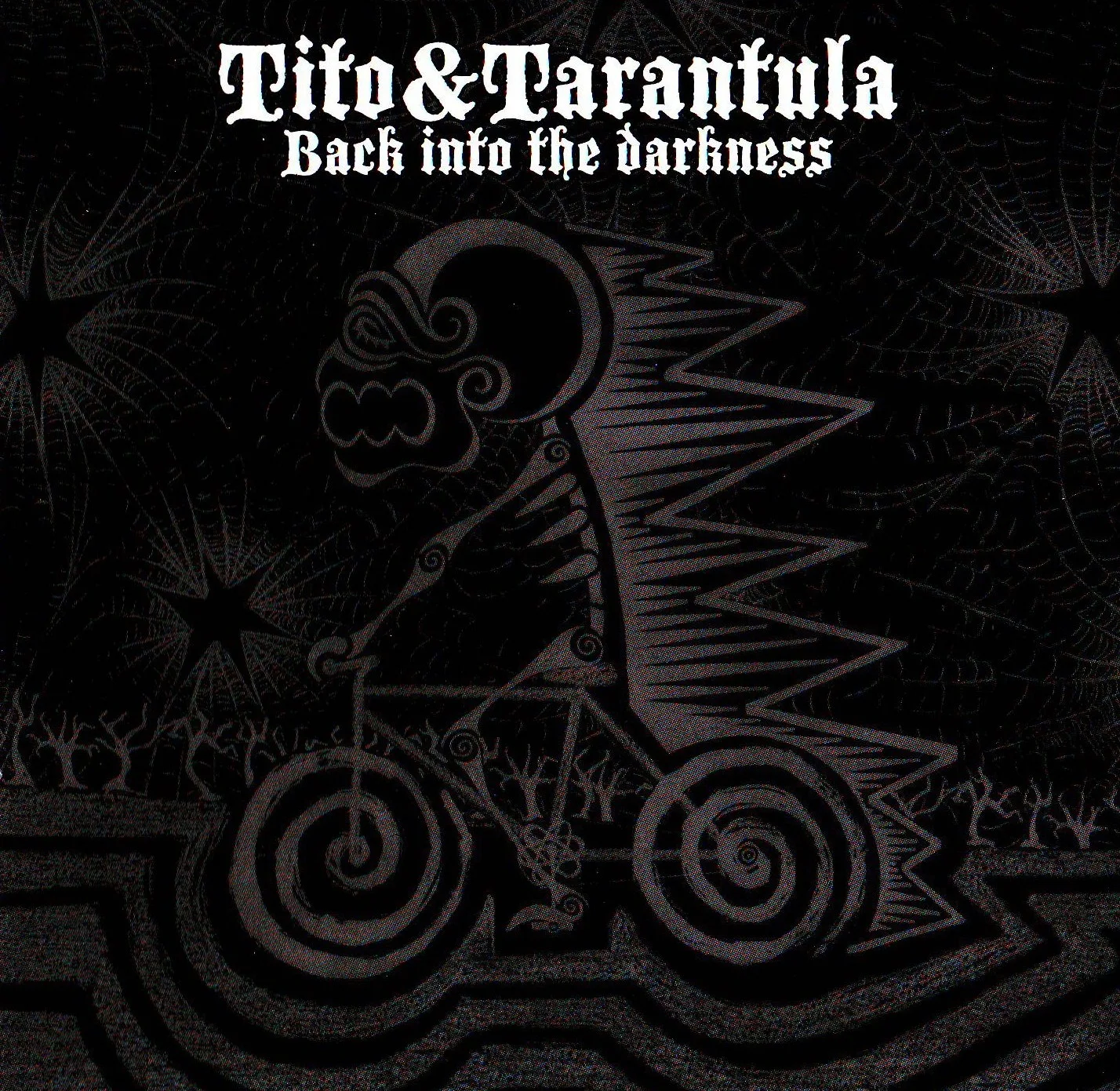 Official album cover art for the release Back Into the Darkness by Tito & Tarantula