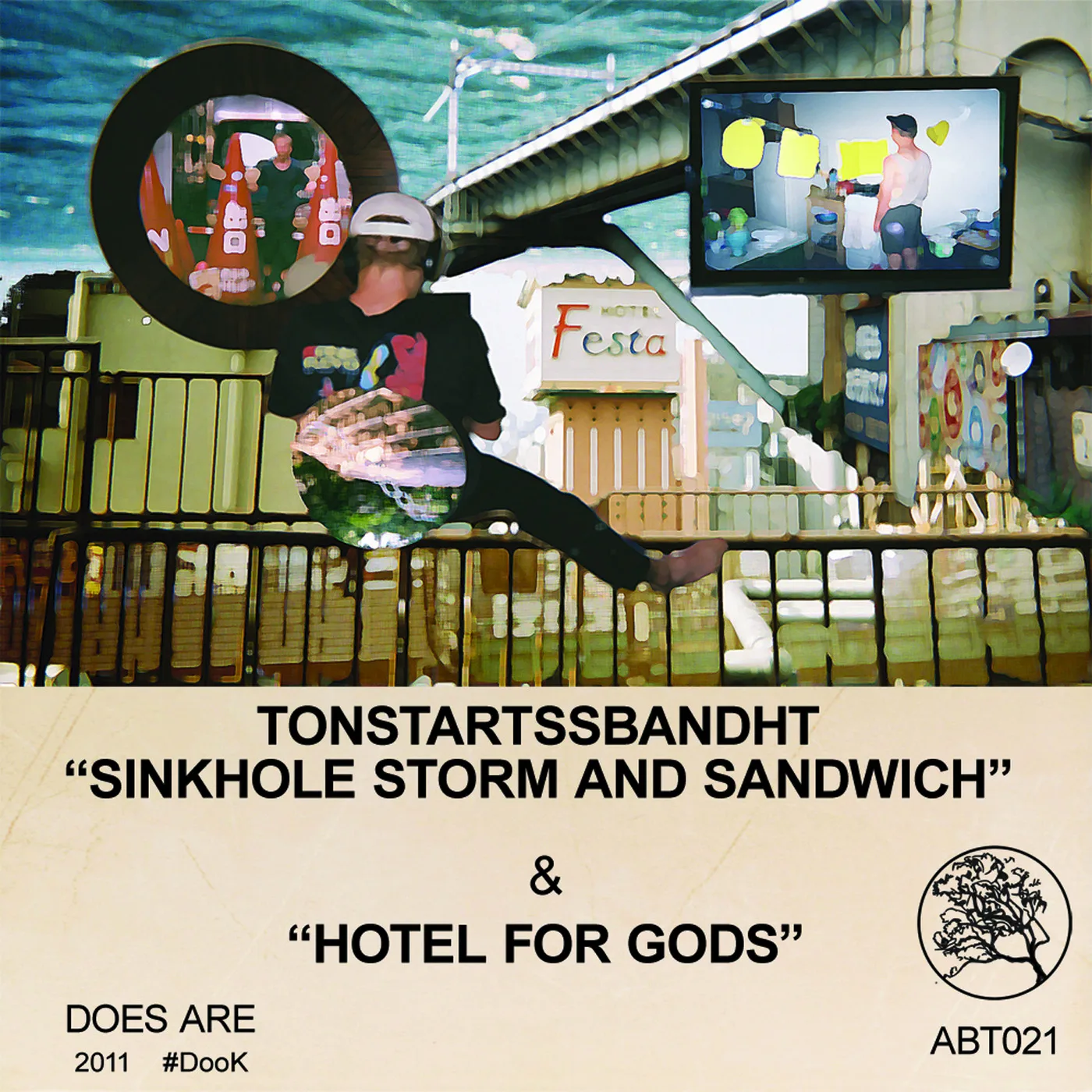 Official album cover art for the release Sinkhole Storm and Sandwich by Tonstartssbandht