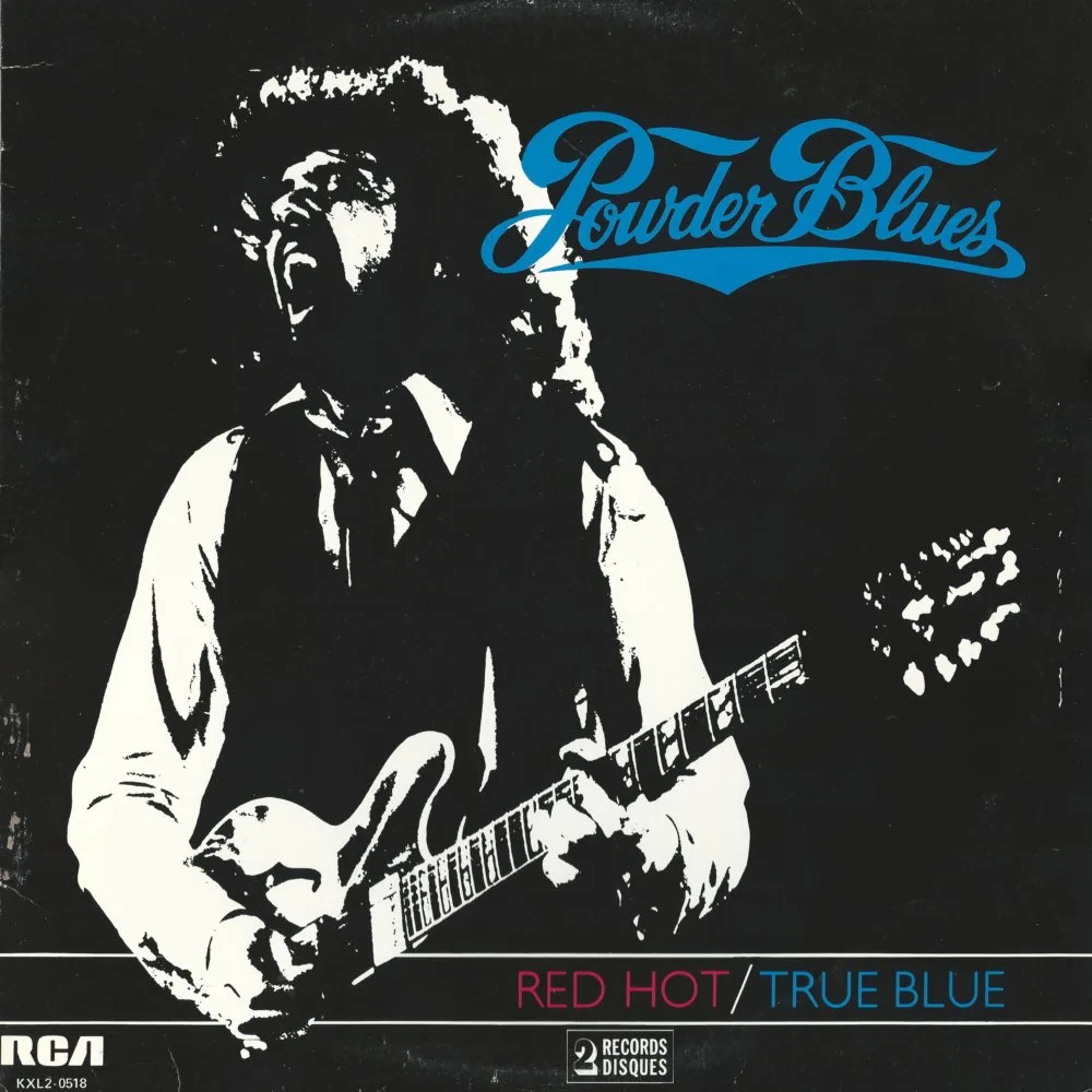 Official album cover art for the release Red Hot/True Blue by Powder Blues