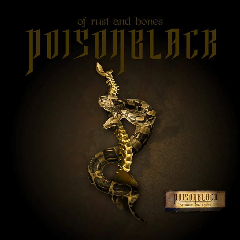 Official album cover art for the release Of Rust and Bones by Poisonblack