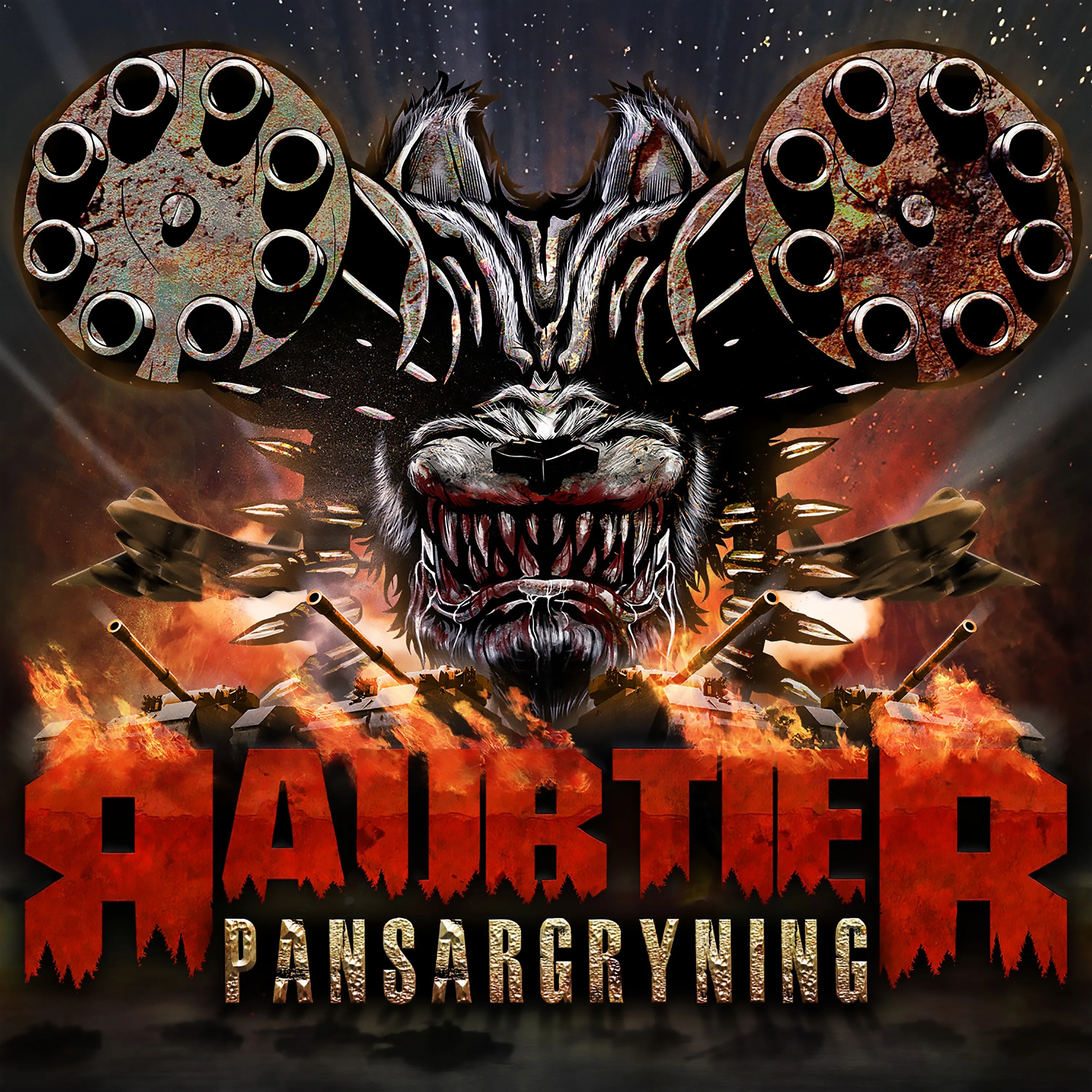 Official album cover art for the release Pansargryning by Raubtier
