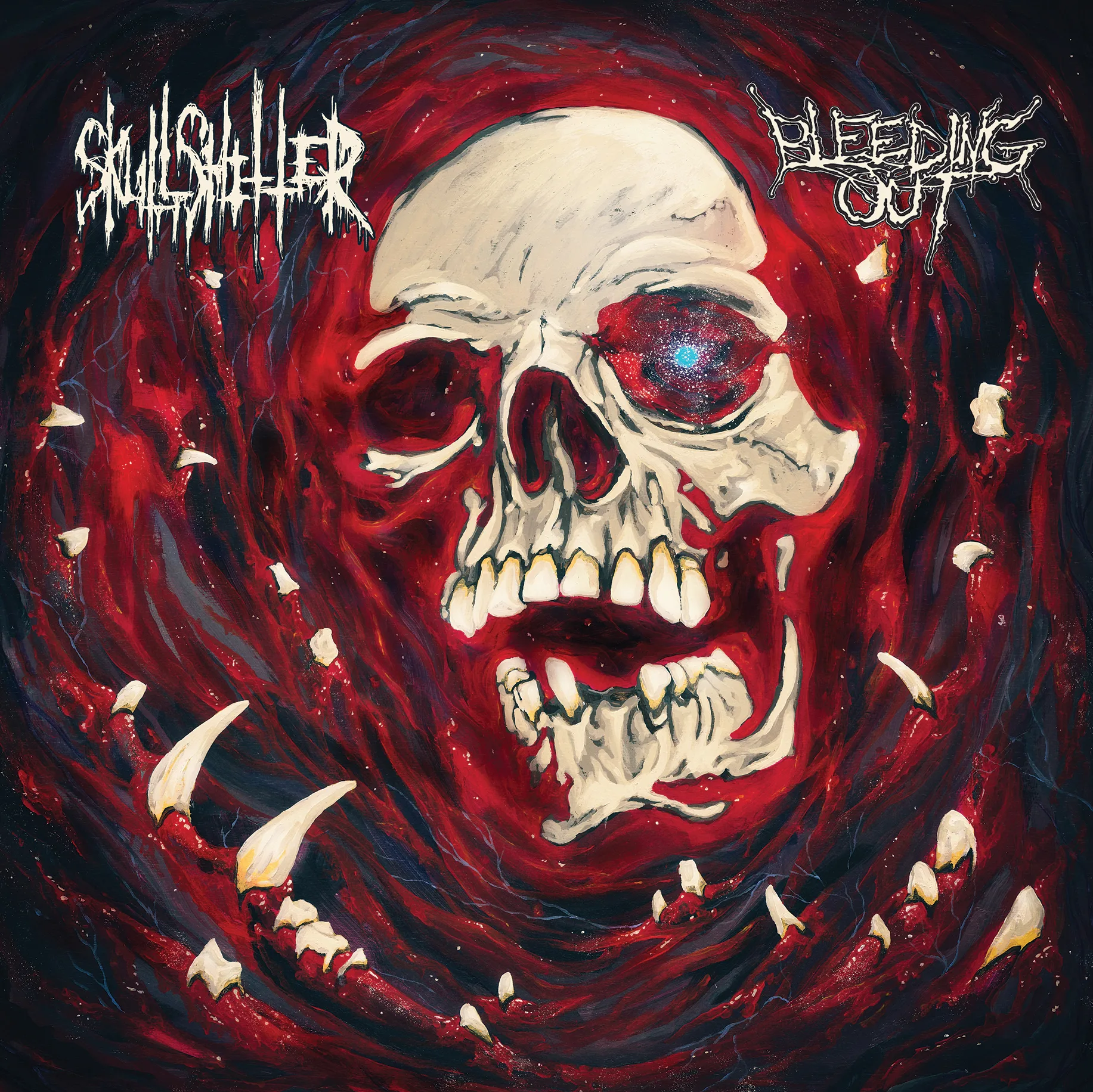 Official album cover art for the release Skullshitter / Bleeding Out by Skullshitter