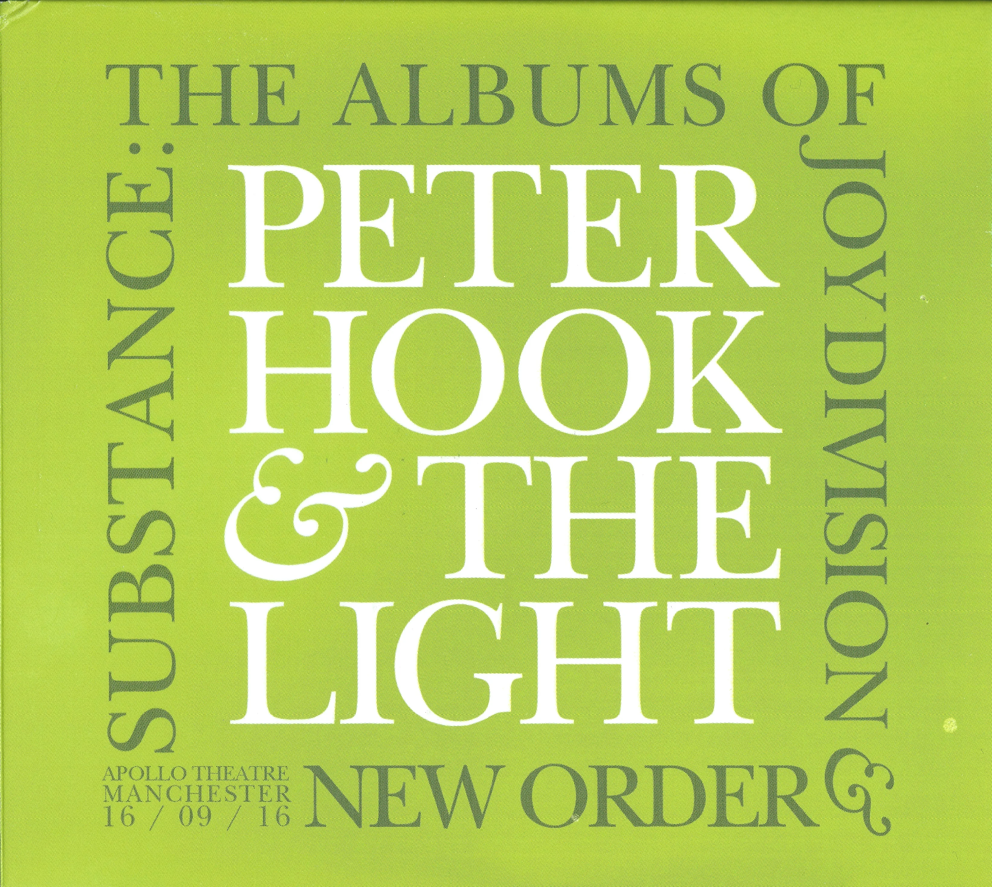 Official album cover artwork for Substance: The Albums of Joy Division & New Order by Peter Hook & the Light