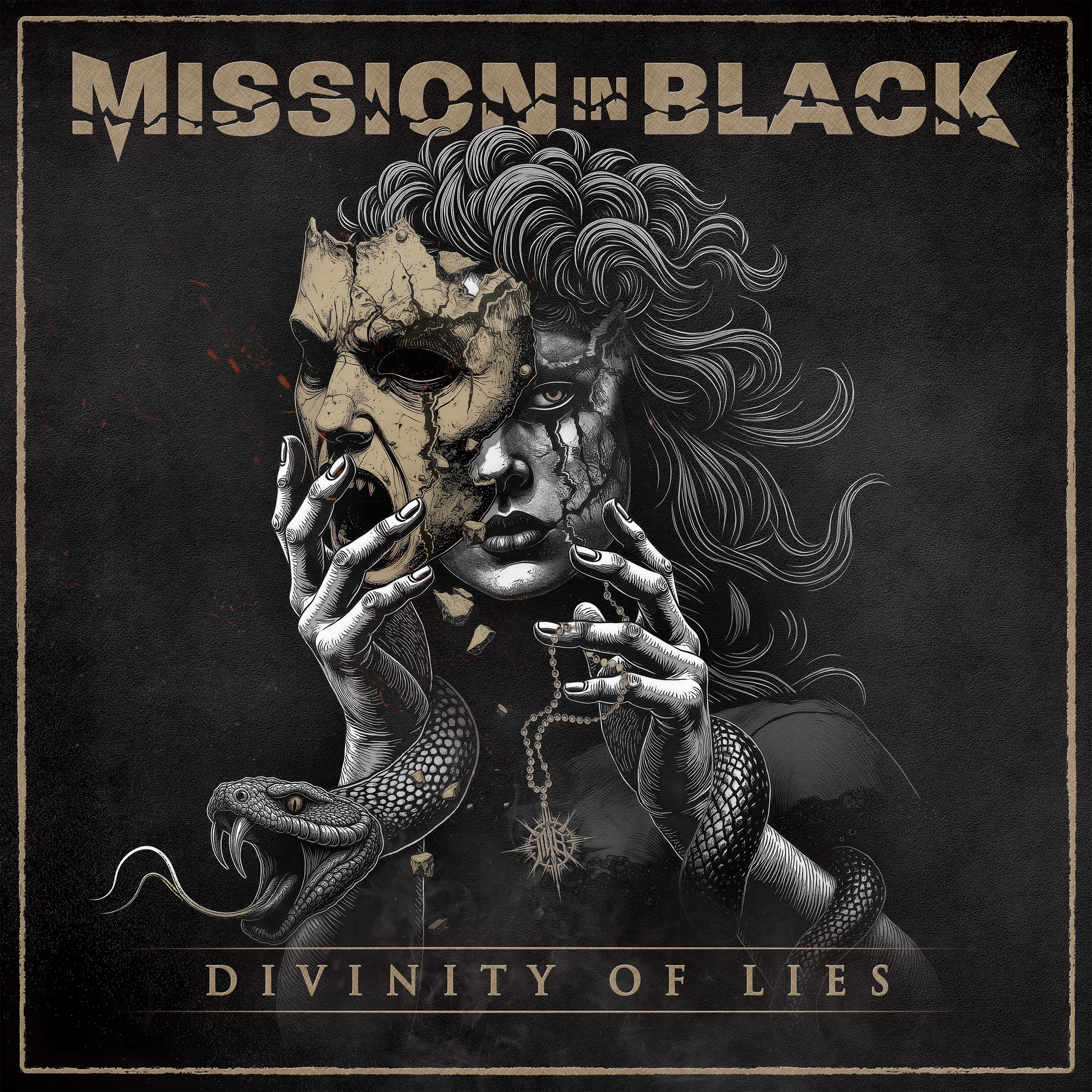 Official album cover artwork for Divinity of Lies by Mission in Black