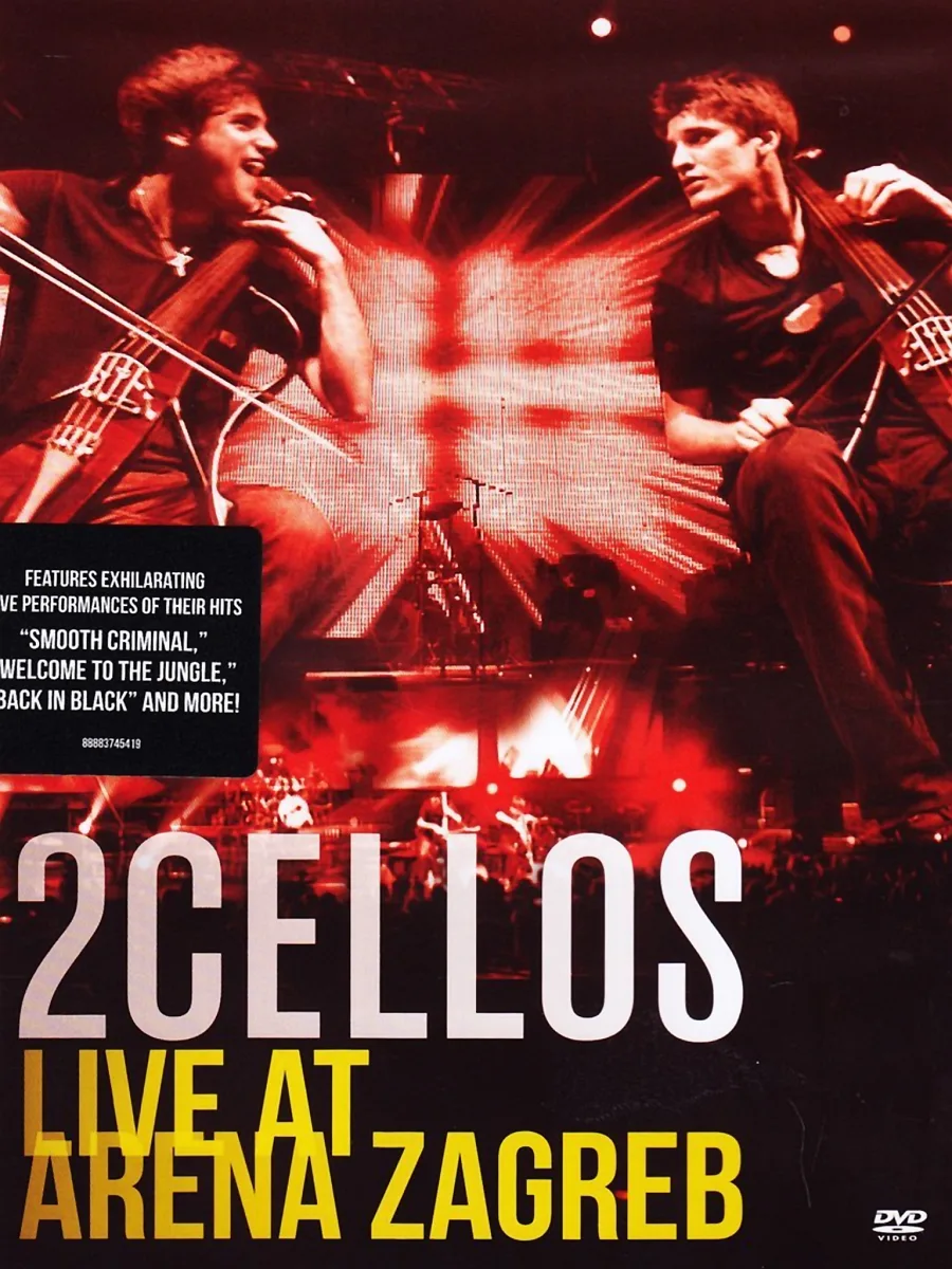 Official album cover art for the release Live at Arena Zagreb by 2CELLOS