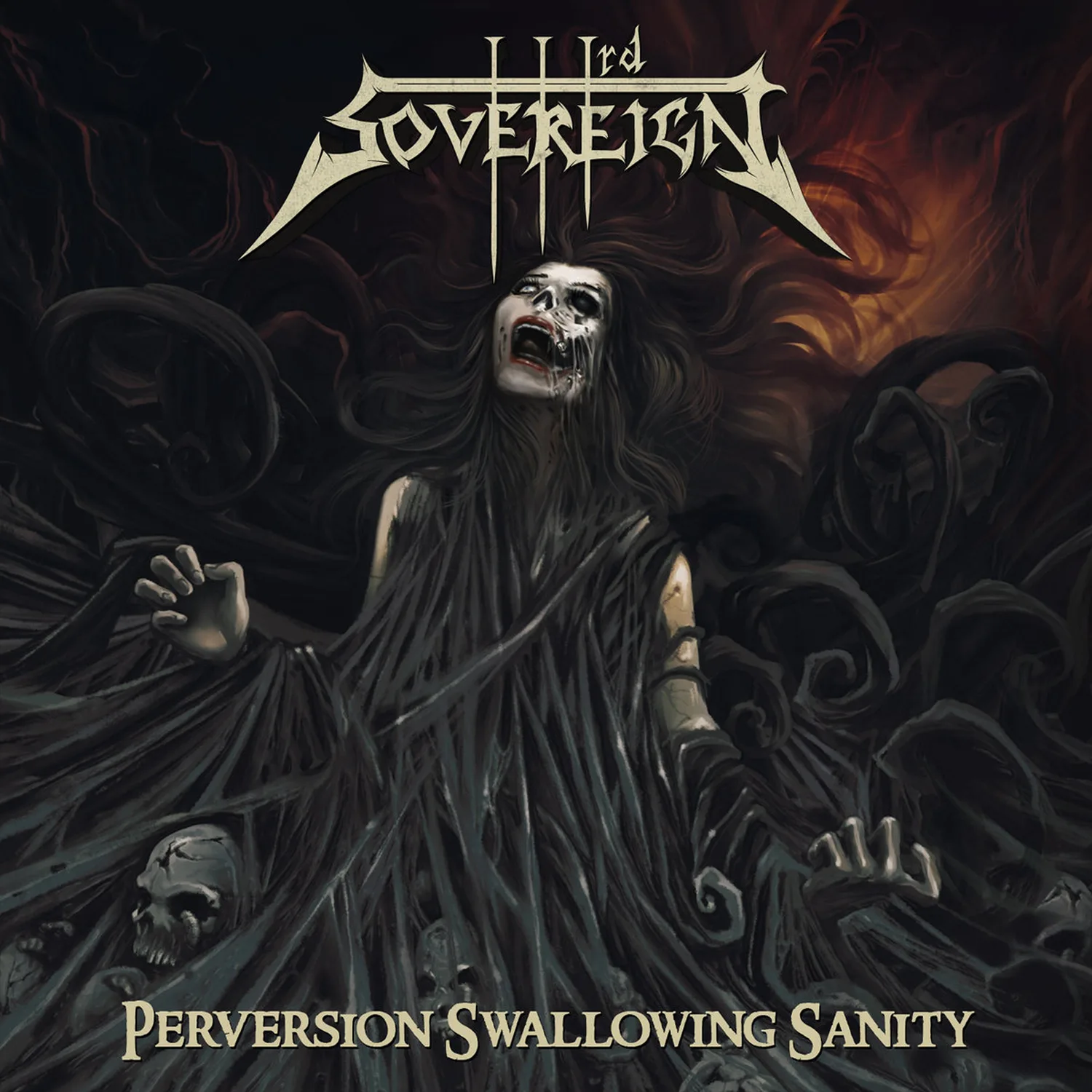 Official album cover art for the release Perversion Swallowing Sanity by Third Sovereign