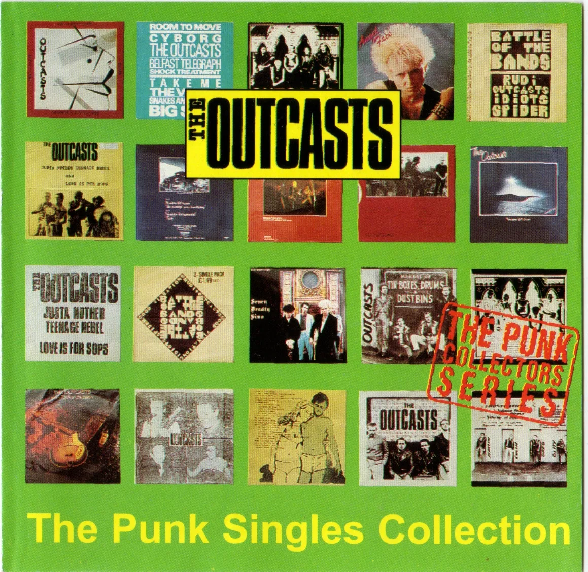 Official album cover art for the release The Punk Singles Collection by The Outcasts