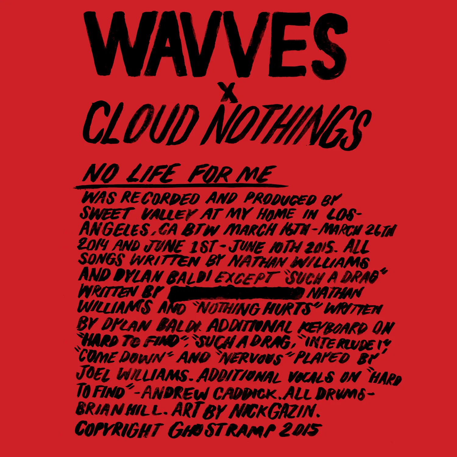 Come Down song track artwork featured on the album No Life for Me by Cloud Nothings