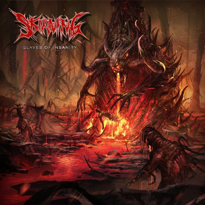 Official album cover art for the release Slaves of Insanity by Skinning