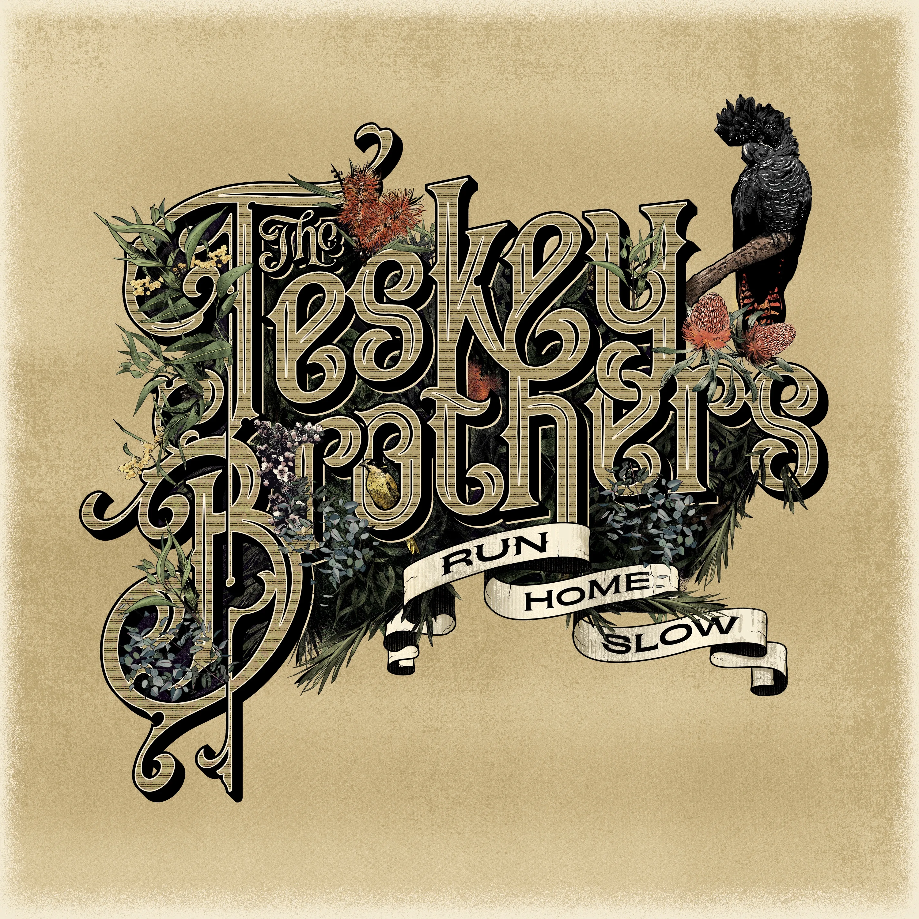 Official album cover art for the release Run Home Slow by The Teskey Brothers
