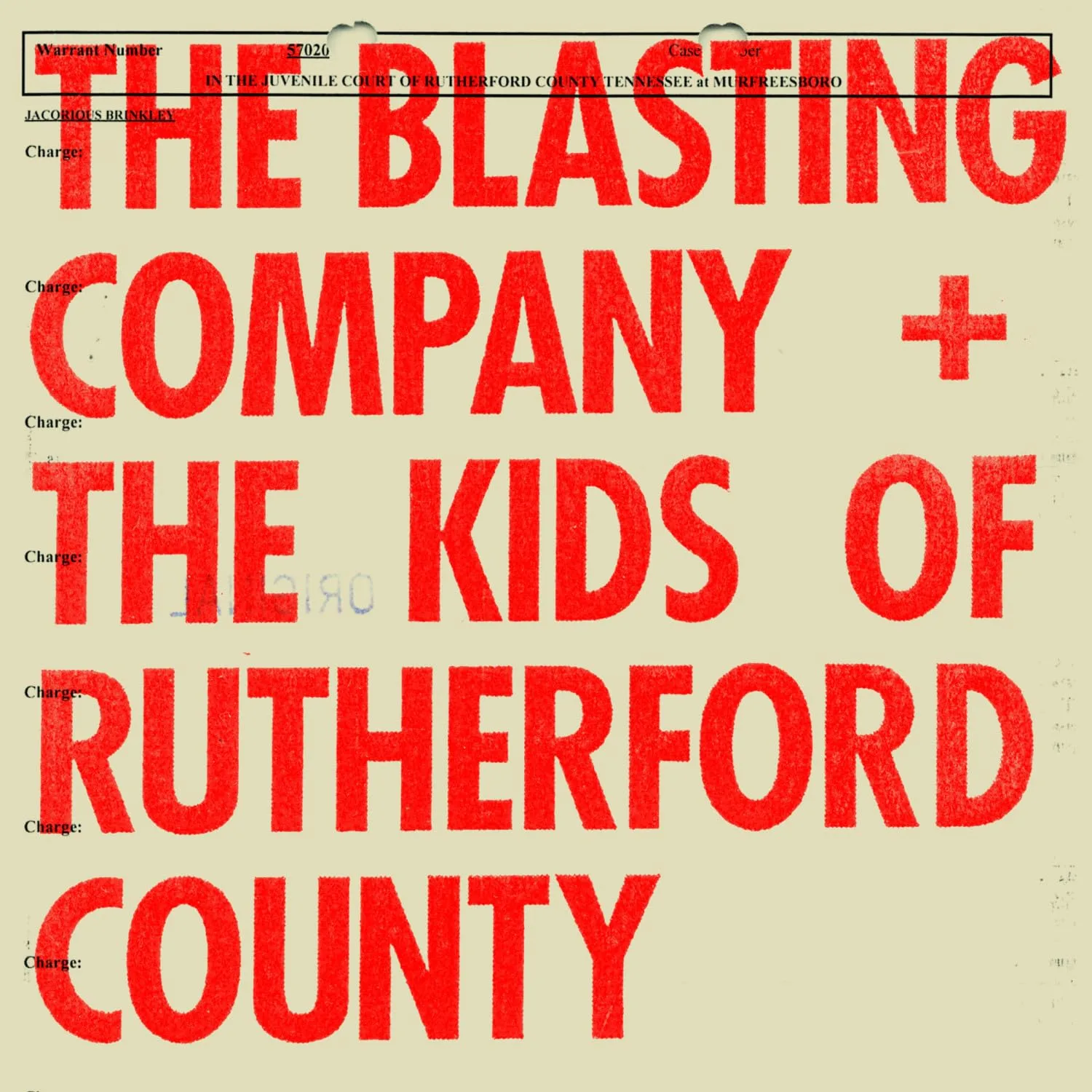 Official album cover art for the release The Kids of Rutherford County (Original Podcast Soundtrack) by The Blasting Company