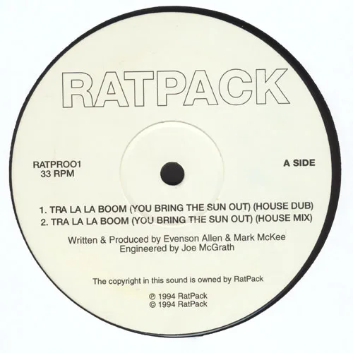 Official album cover art for the release Tra La La Boom (You Bring The Sun Out) by Ratpack