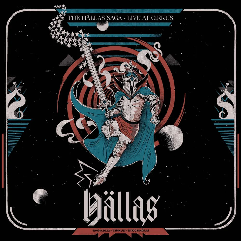 Official album cover art for the release The Hällas Saga - Live at Cirkus by Hällas