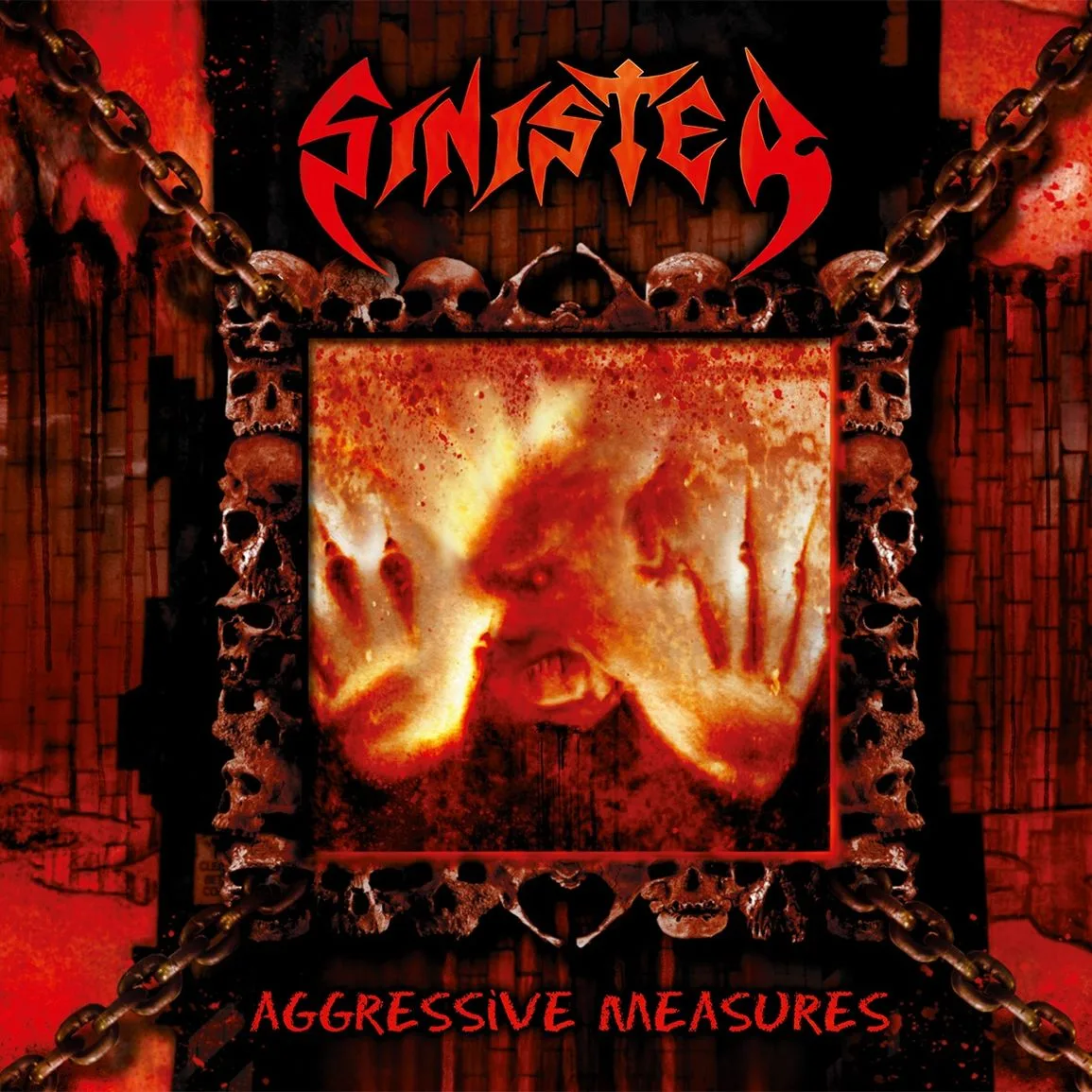 Official album cover art for the release Aggressive Measures by Sinister