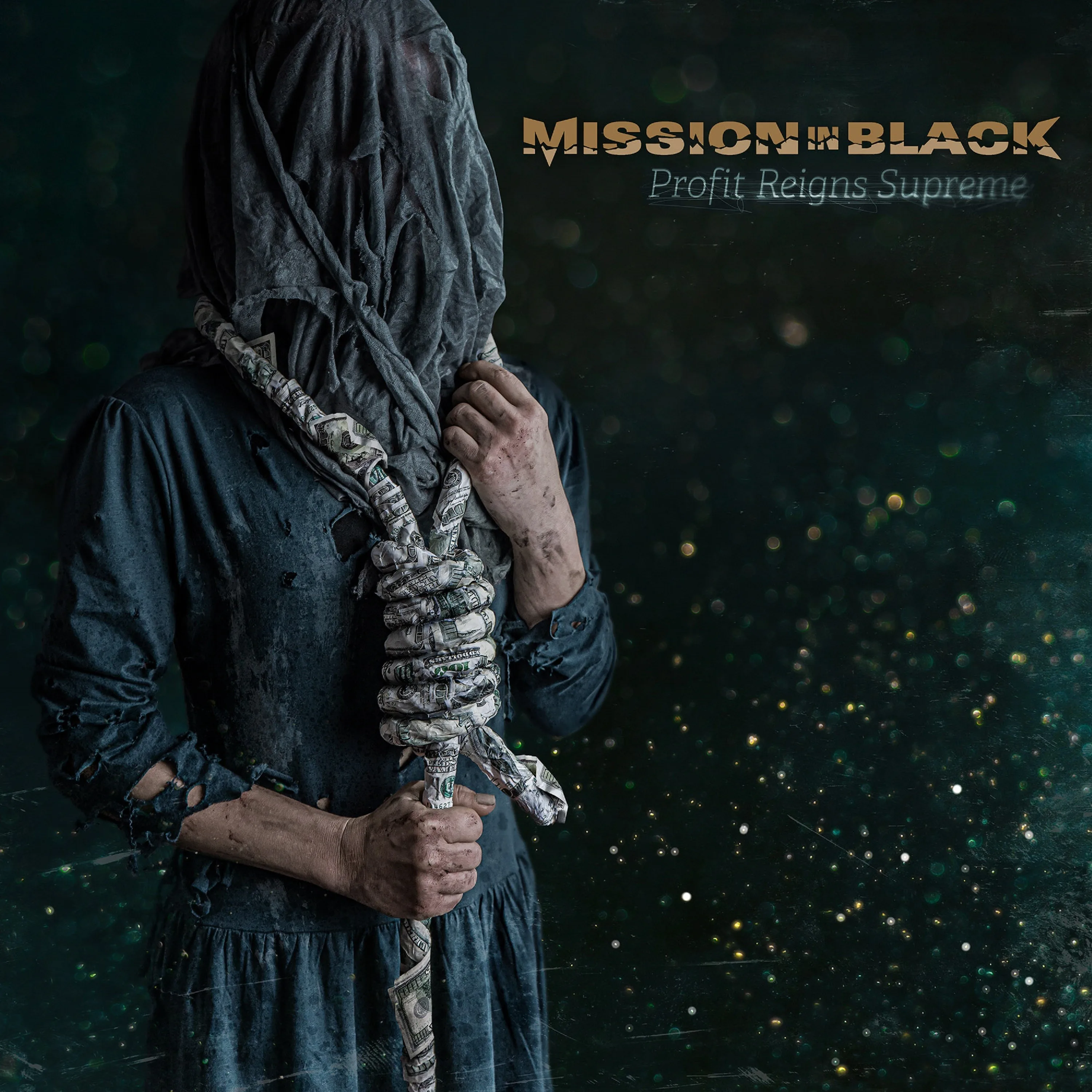 Official album cover art for the release Profit Reigns Supreme by Mission in Black