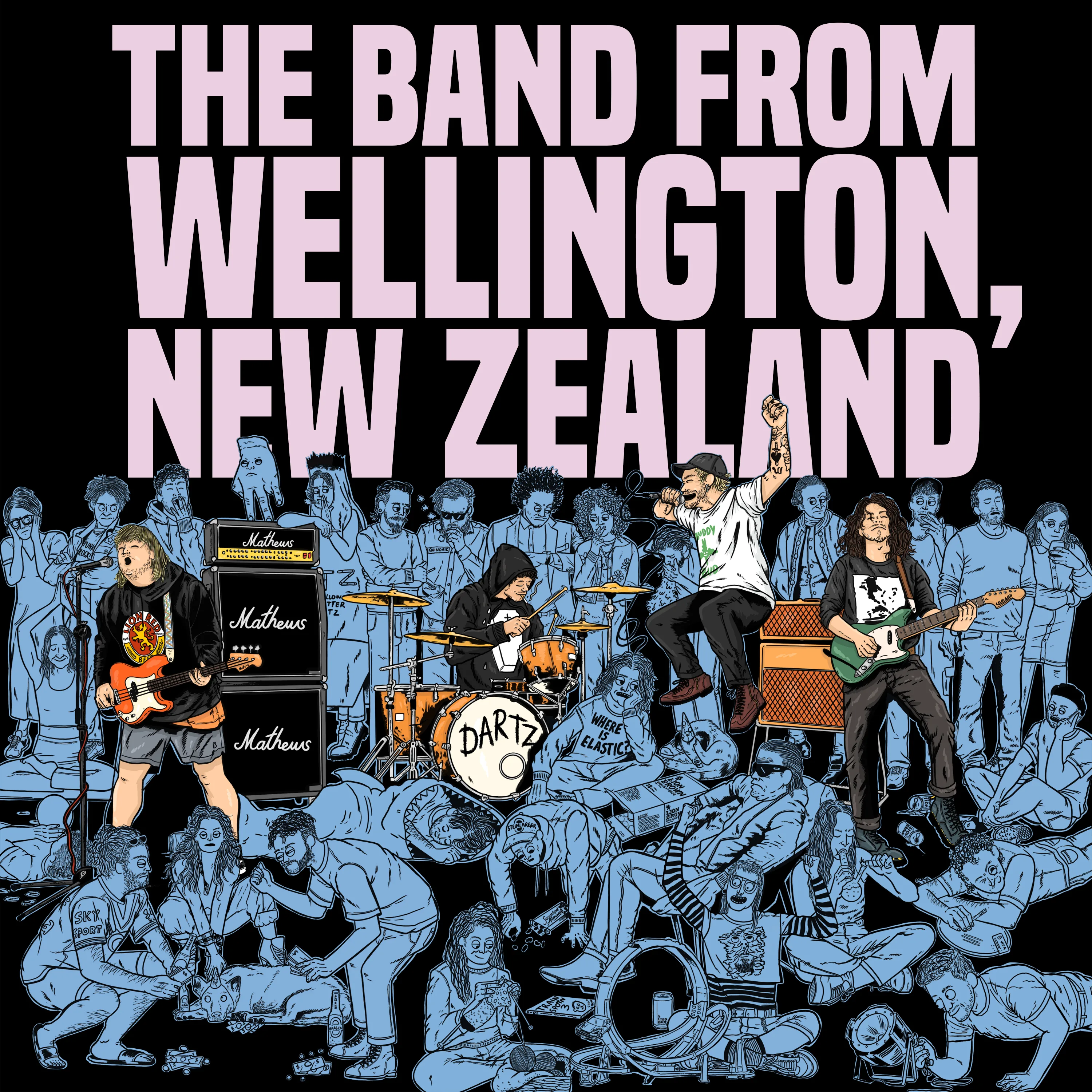 Official album cover art for the release The Band from Wellington, New Zealand by Dartz