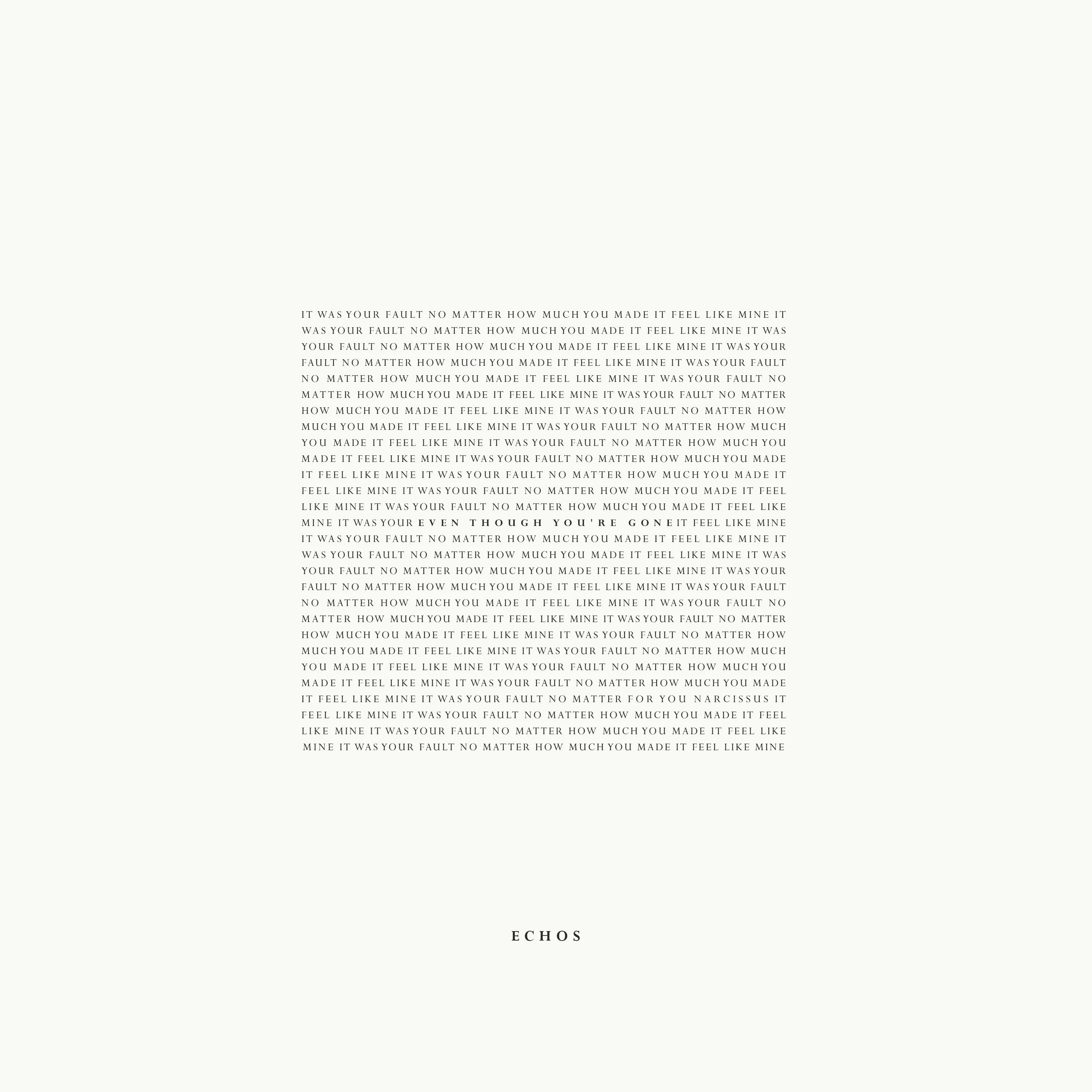 Official album cover art for the release Even Though You’re Gone by Echos