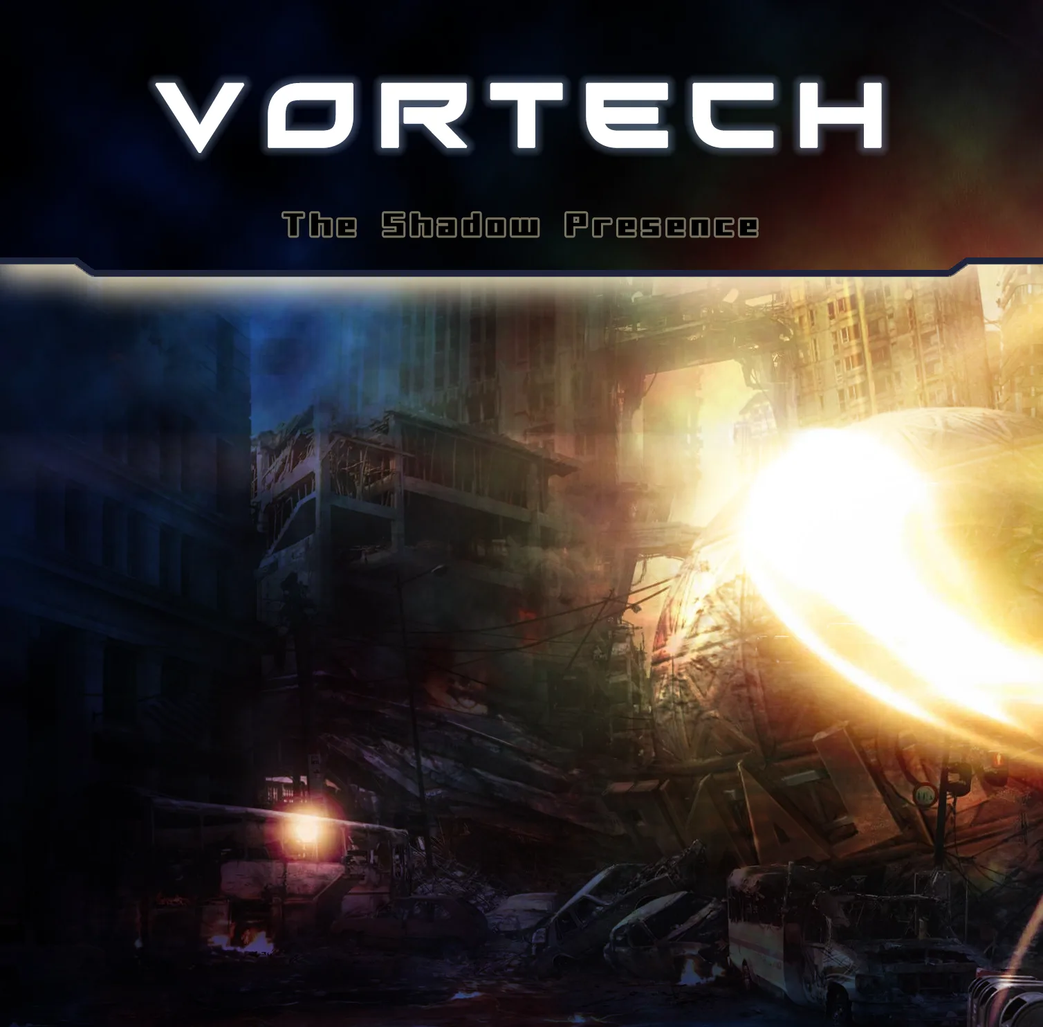 Official album cover art for the release The Shadow Presence by Vortech