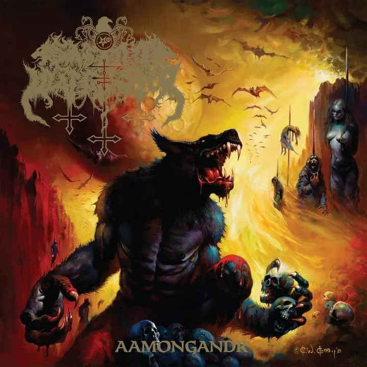 Official album cover art for the release Aamongandr by Satanic Warmaster