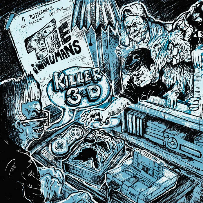 Official album cover art for the release Killer 3-D by The Inhumans!