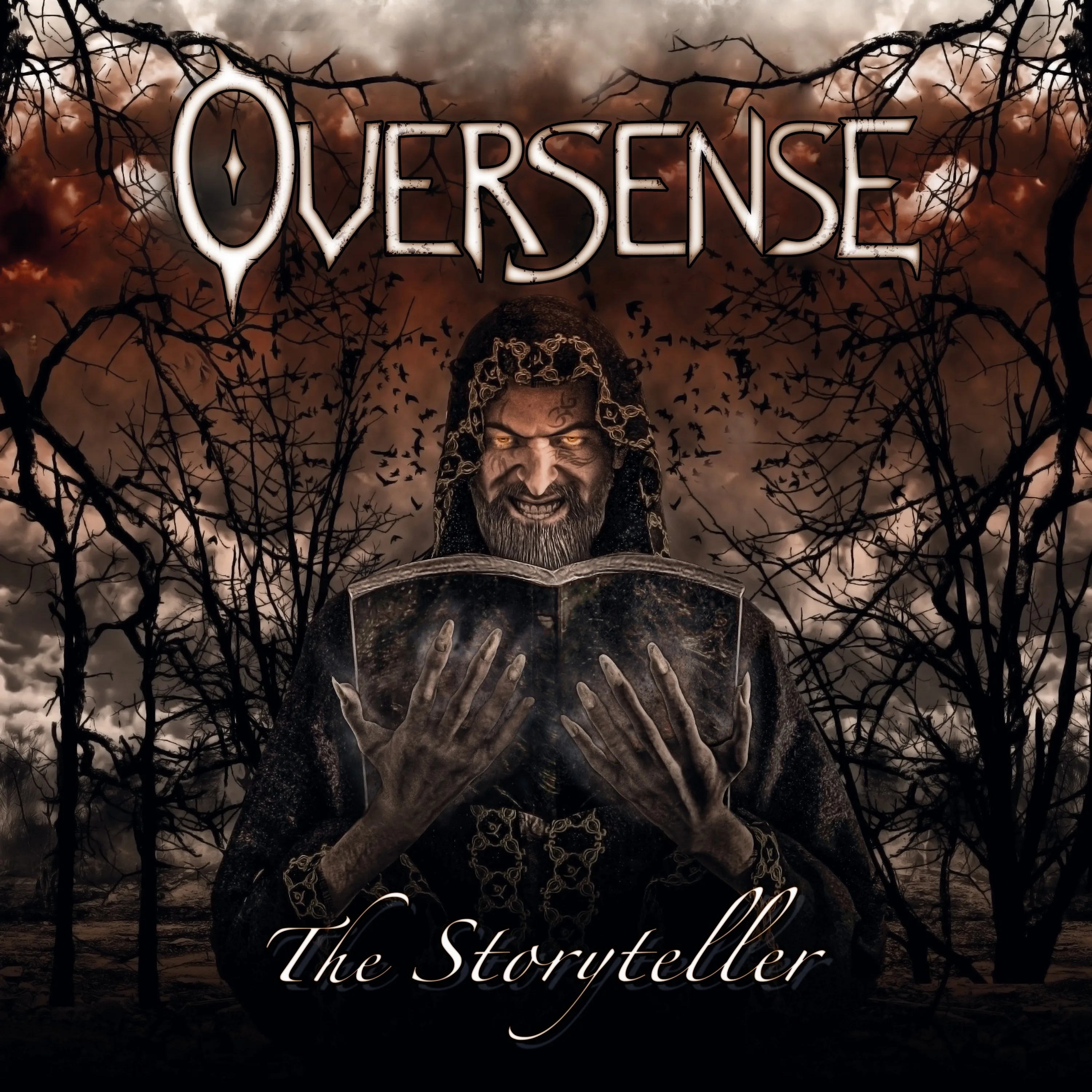 Official album cover art for the release The Storyteller by Oversense