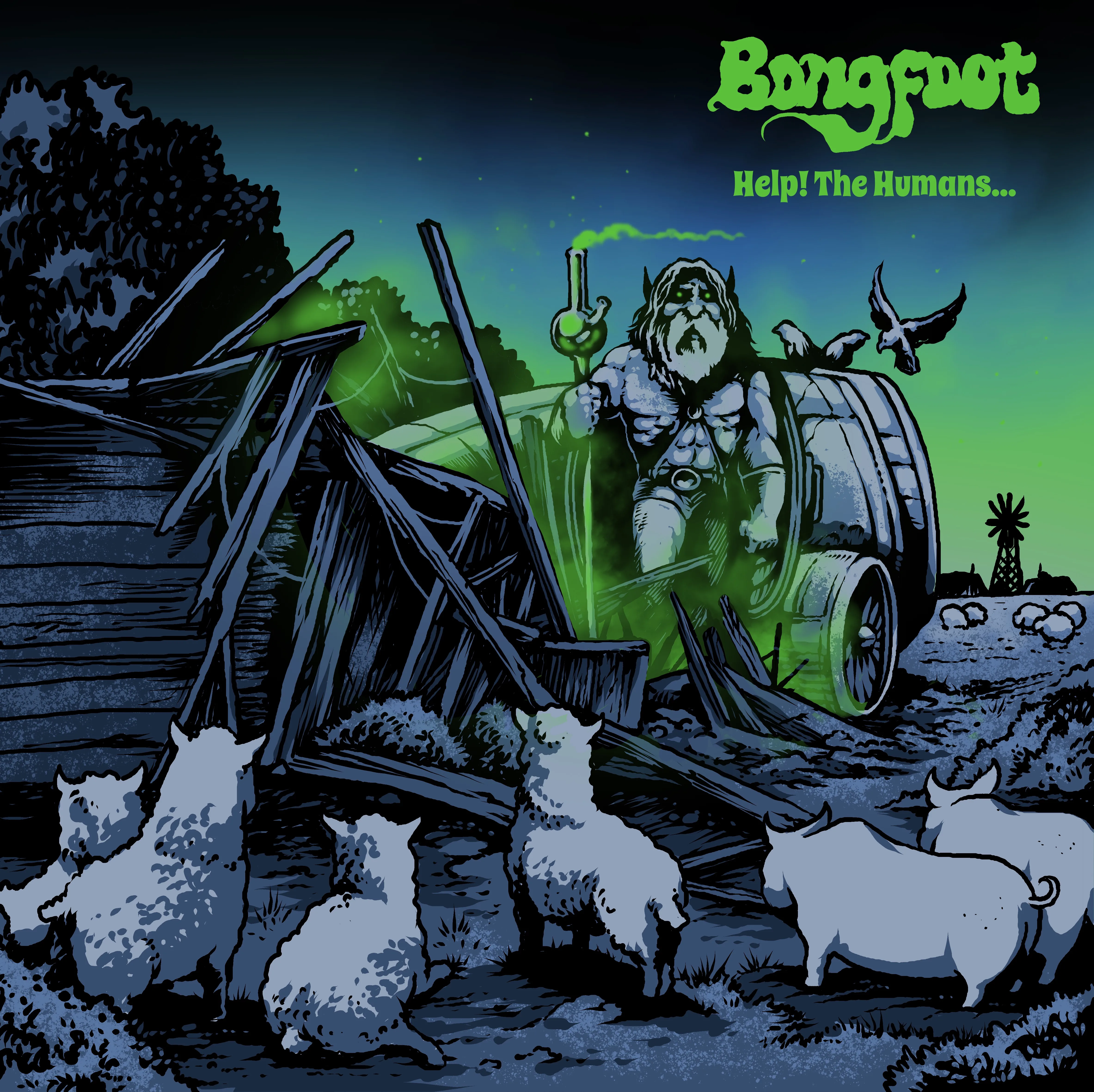Official album cover art for the release Help! The Humans… by Bongfoot
