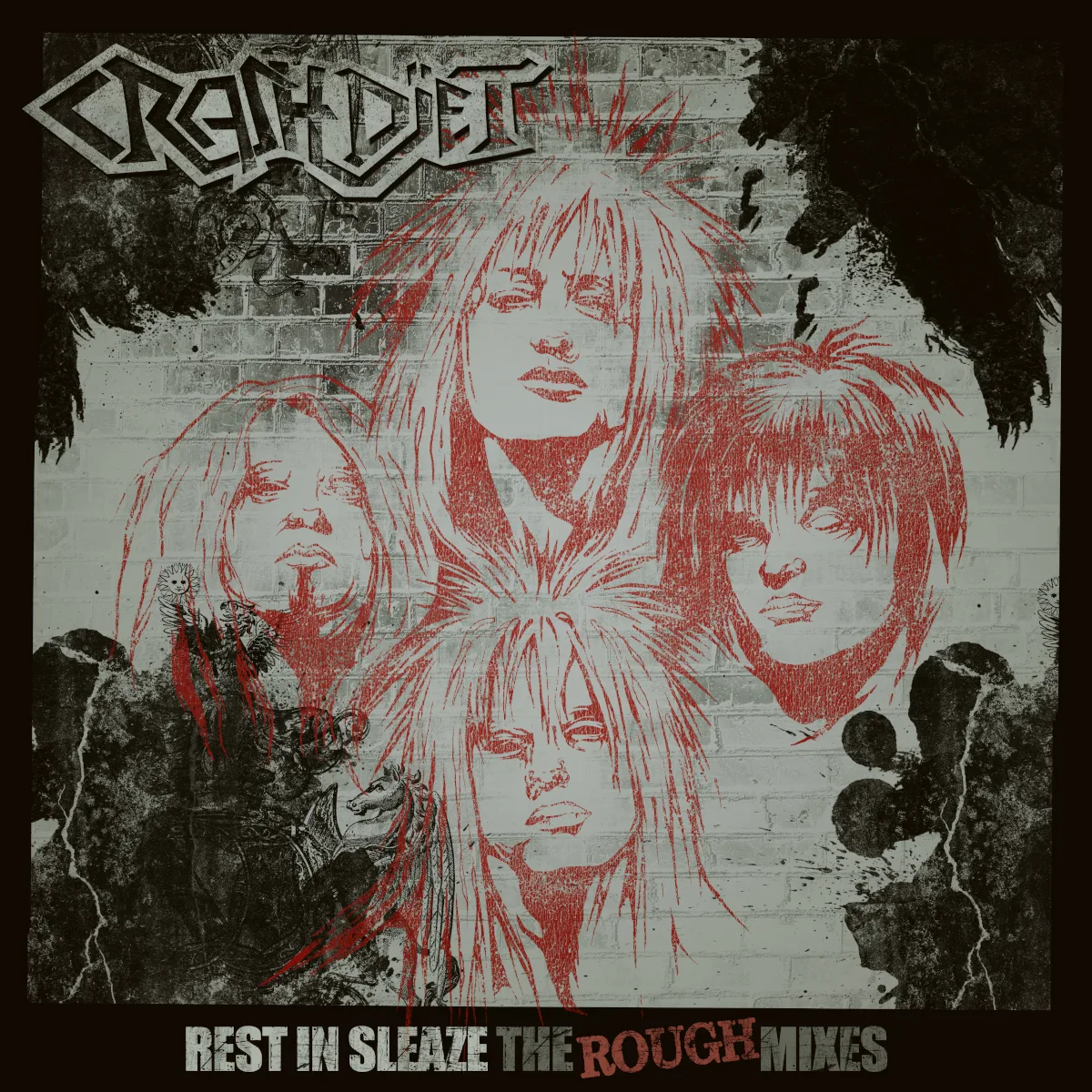 Official album cover artwork for Rest in sleaze (Rough mixes) by CRASHDÏET