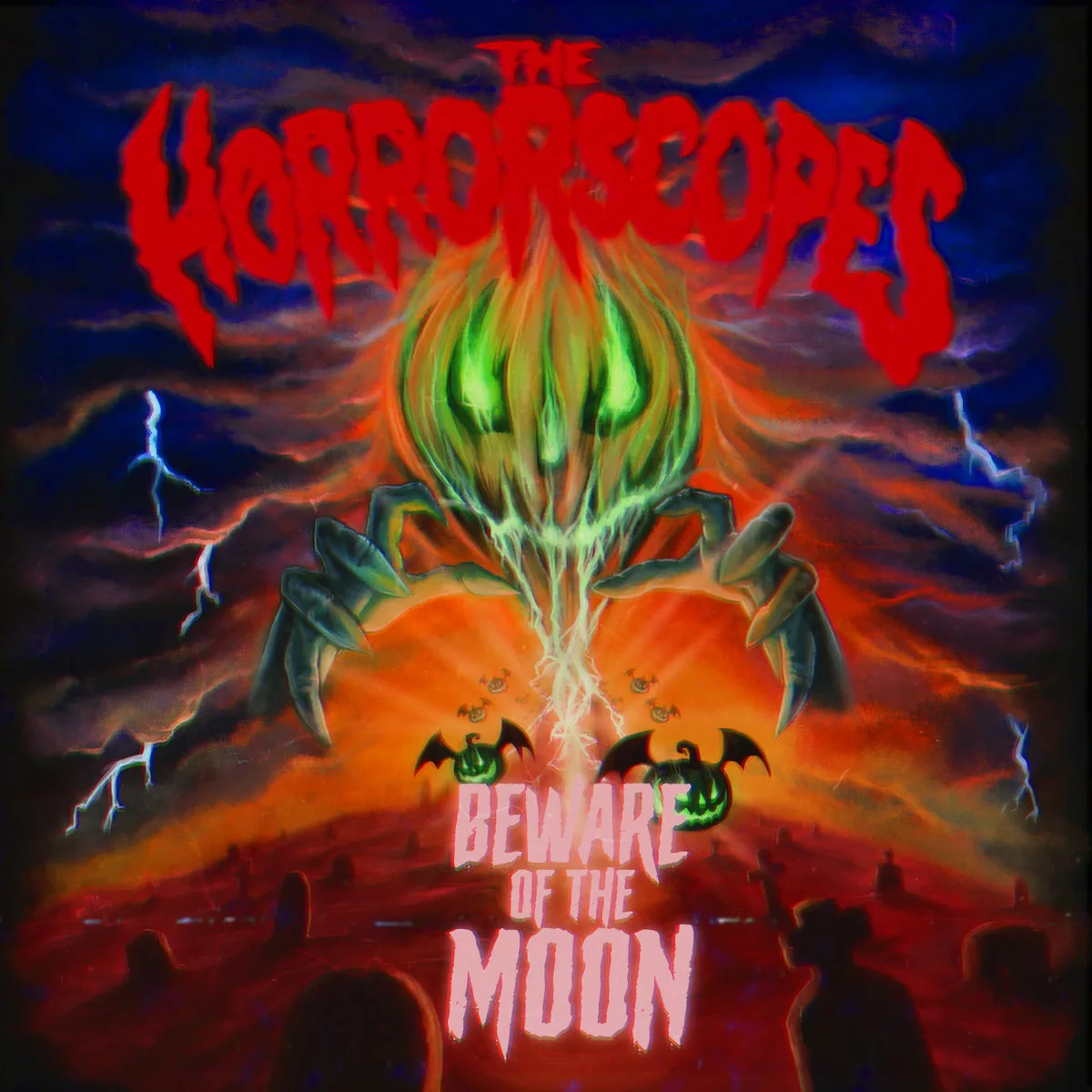 Official album cover art for the release Beware of the Moon by The Horrorscopes