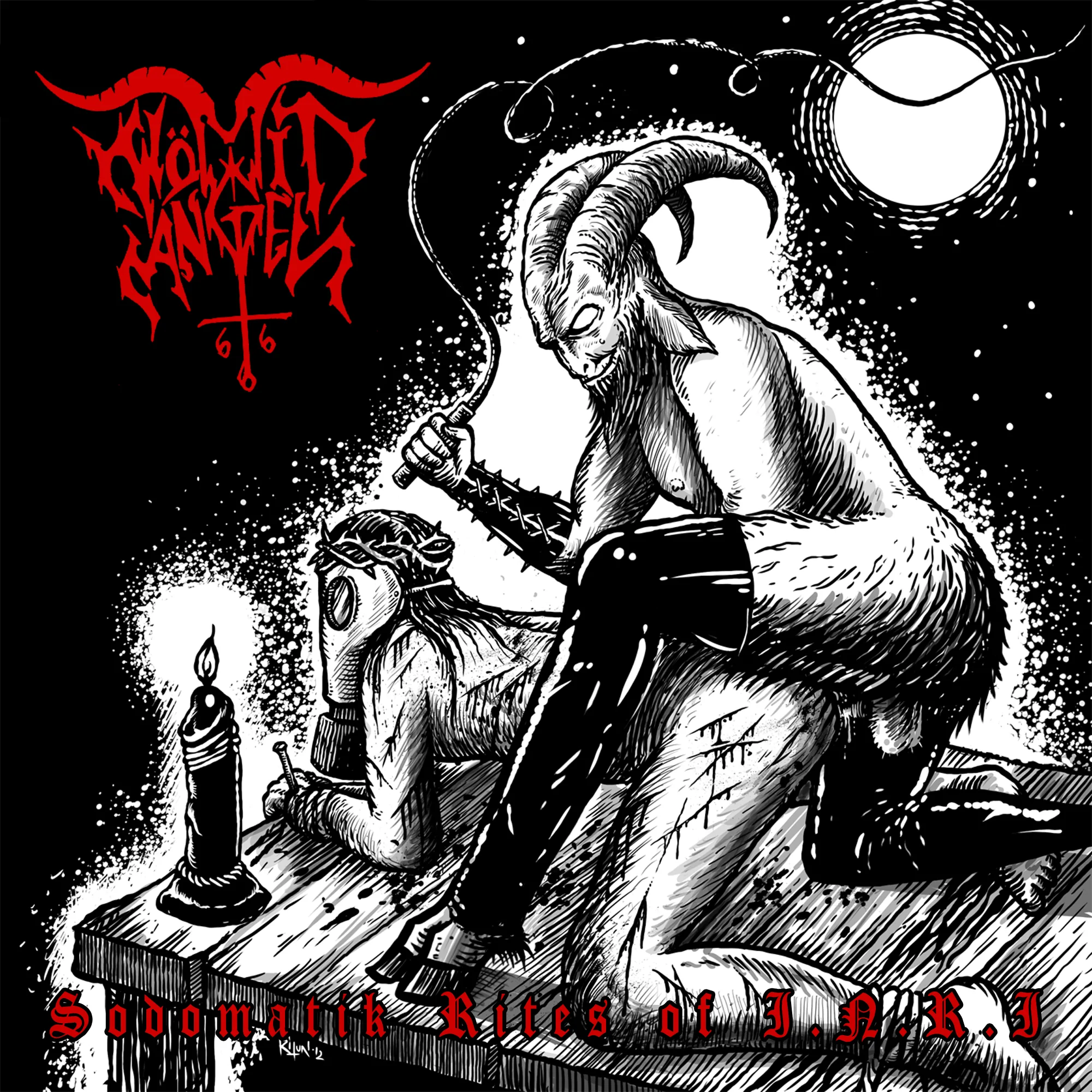 Official album cover art for the release Sodomatik Rites of I.N.R.I by Wömit Angel