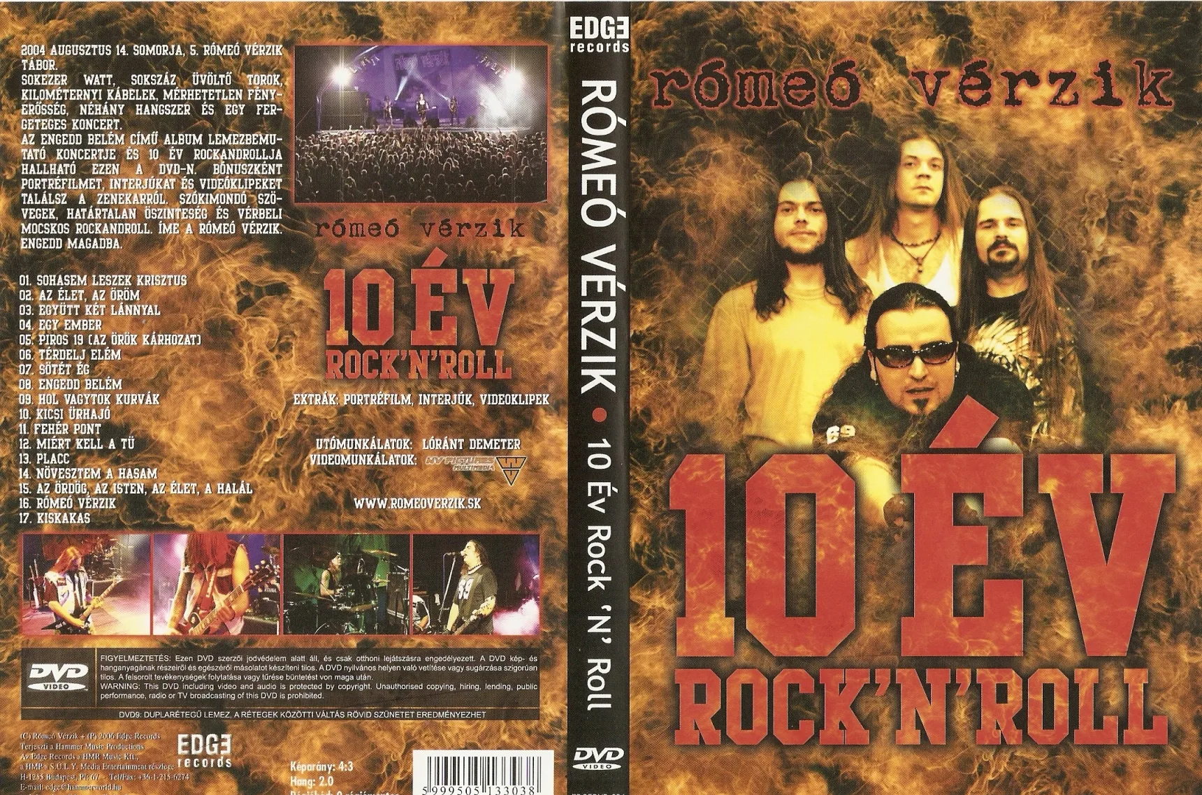 Official album cover art for the release 10 év Rock 'n' Roll by Rómeó vérzik