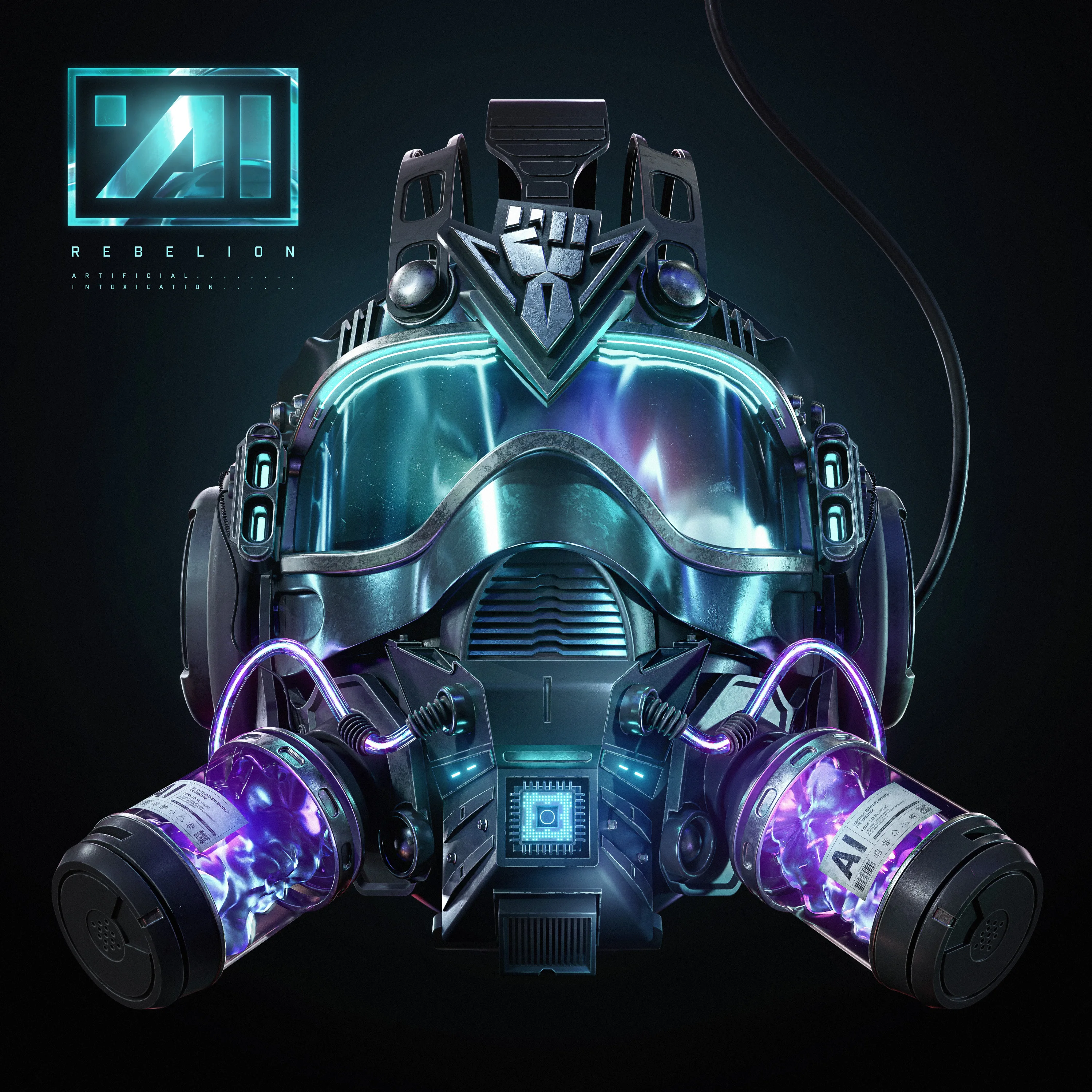 Official album cover art for the release Artificial Intoxication by Rebelion