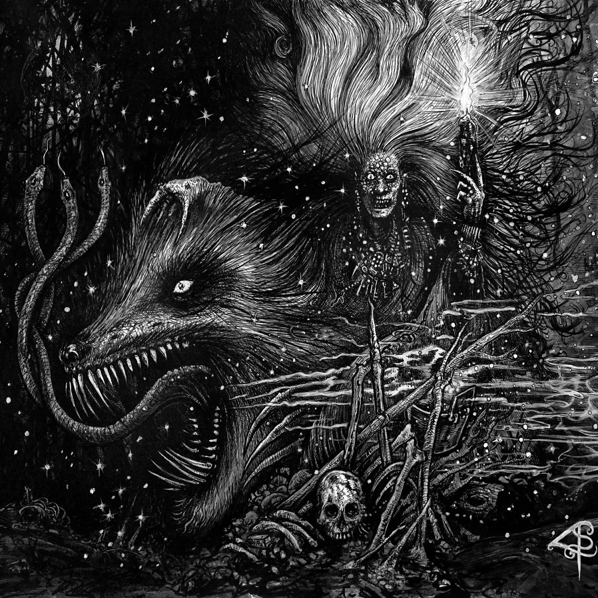 Official album cover artwork for Obeisance to a Witch Moon by Grafvitnir