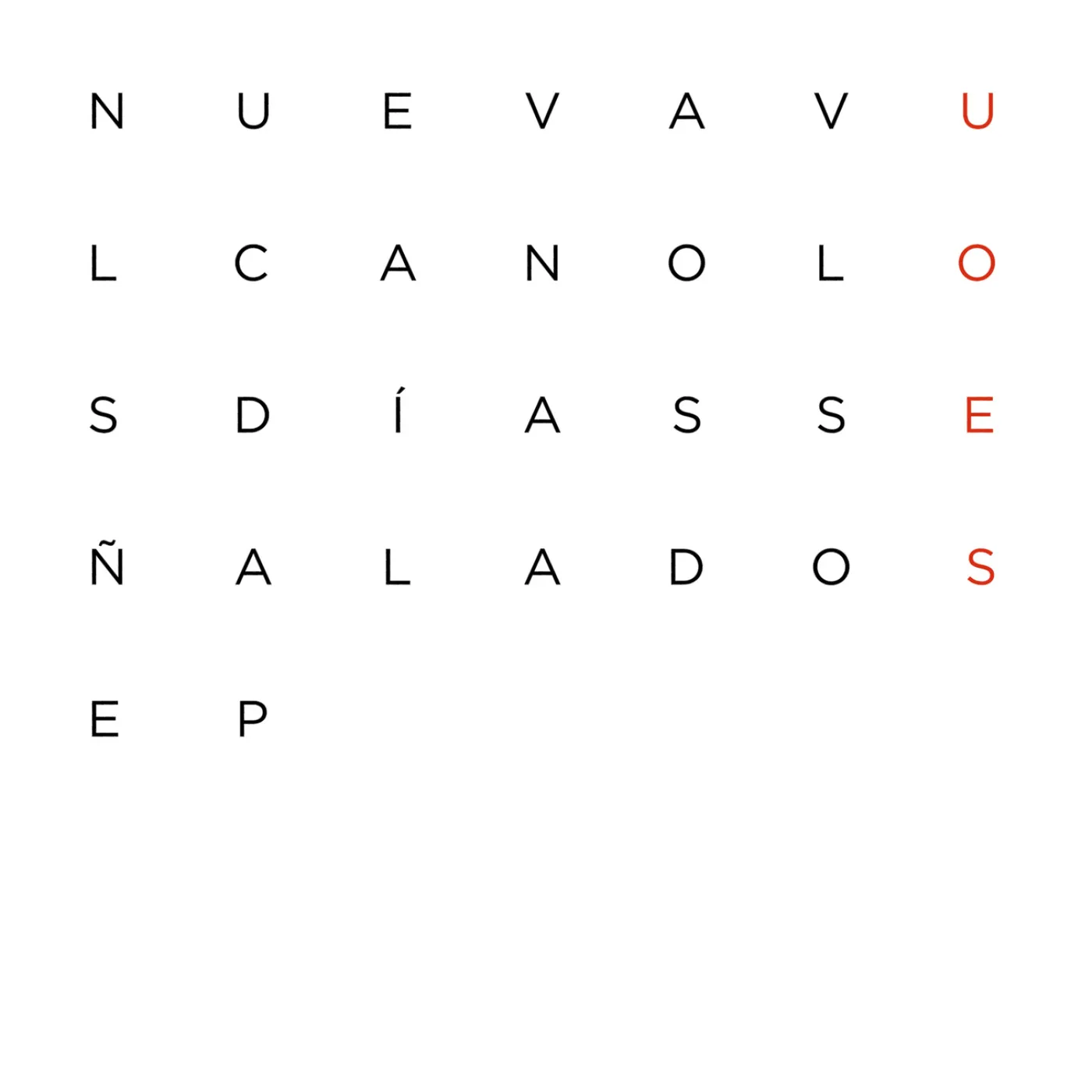 Official album cover art for the release Los días señalados EP by Nueva Vulcano