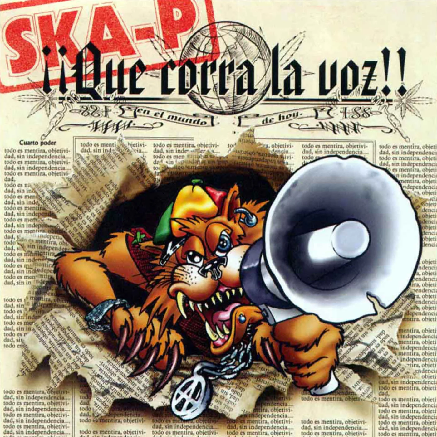 Official album cover art for the release ¡¡Que corra la voz!! by Ska-P